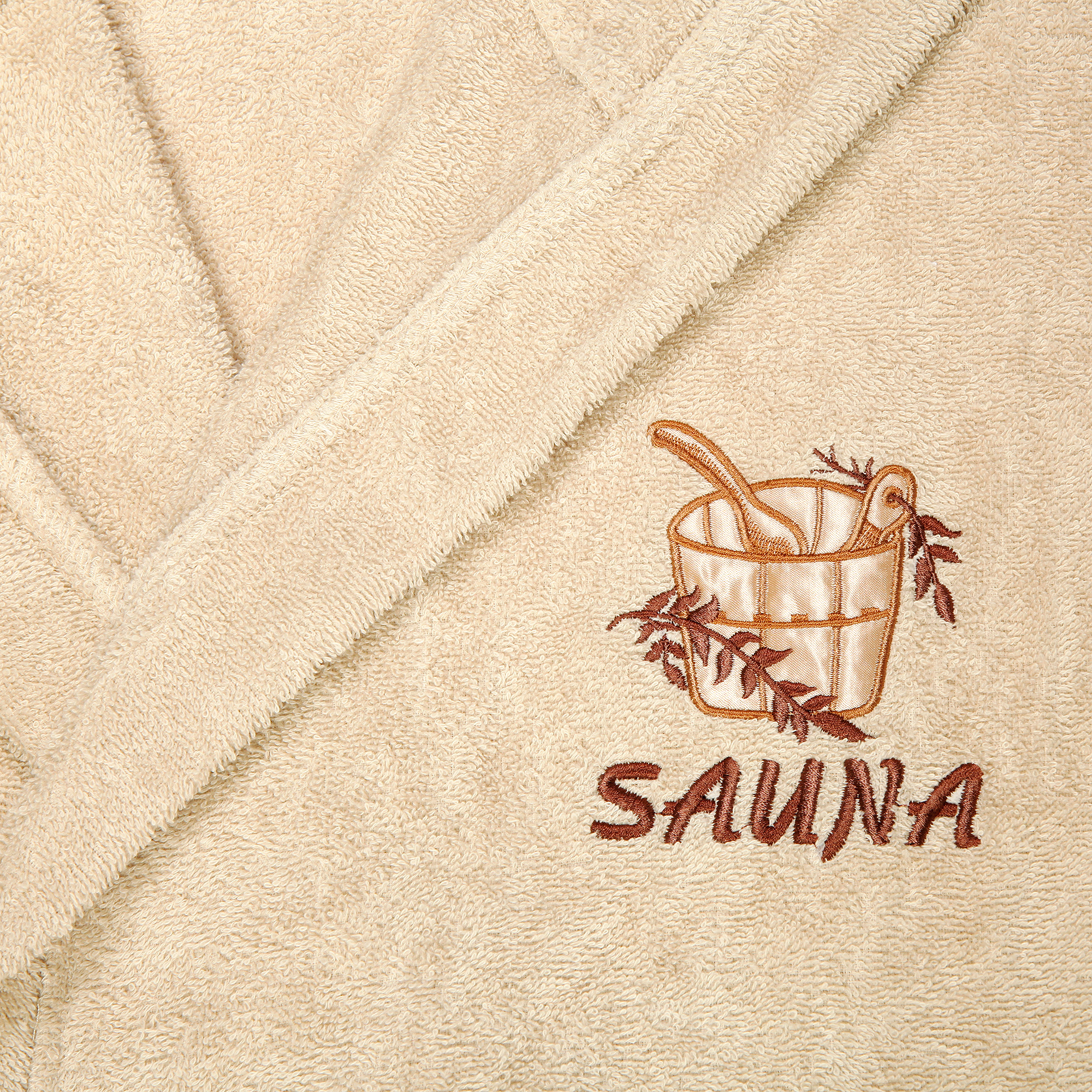 фото Халат мужской asil sauna brown m махровый с капюшоном