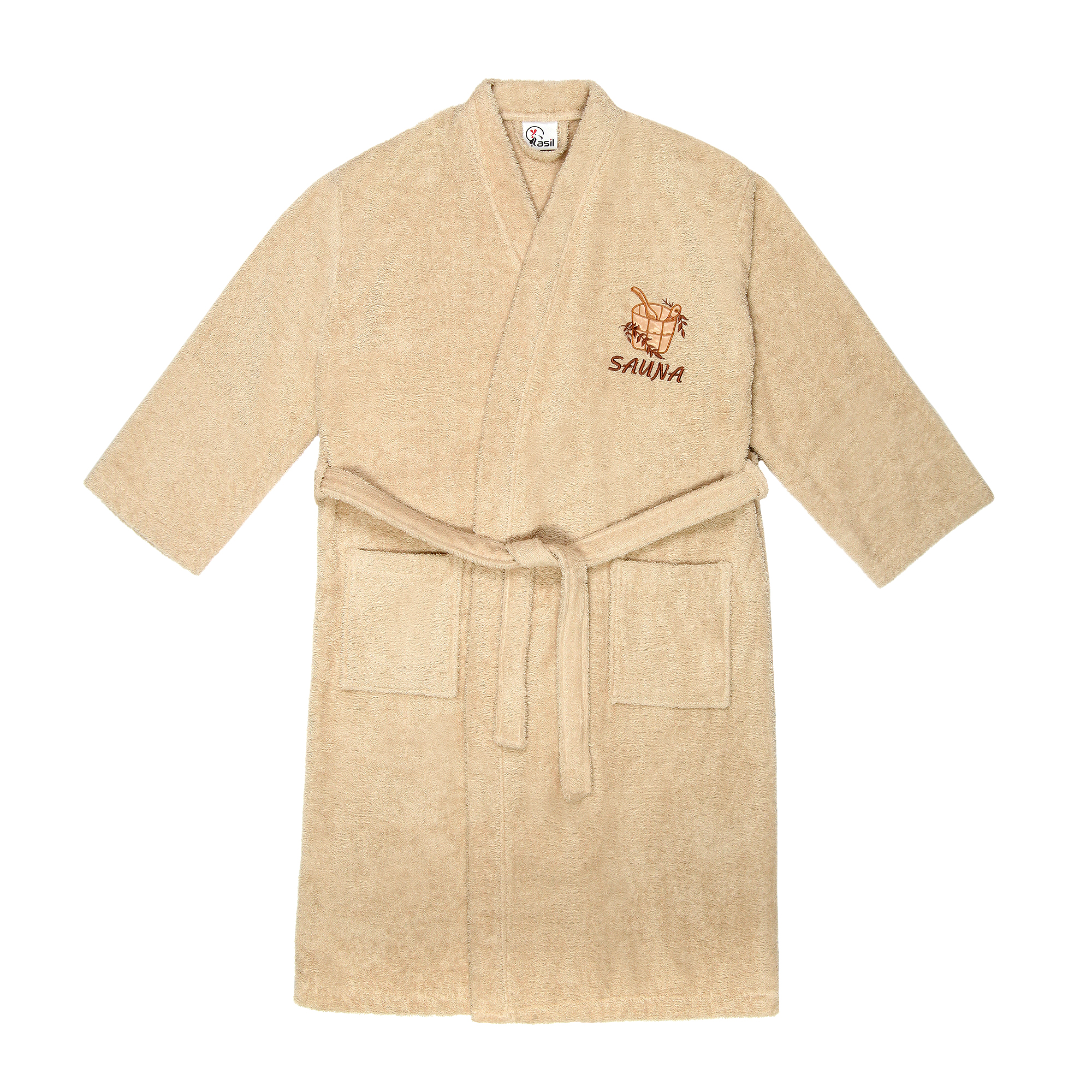 фото Халат мужской asil sauna kimono brown m махровый