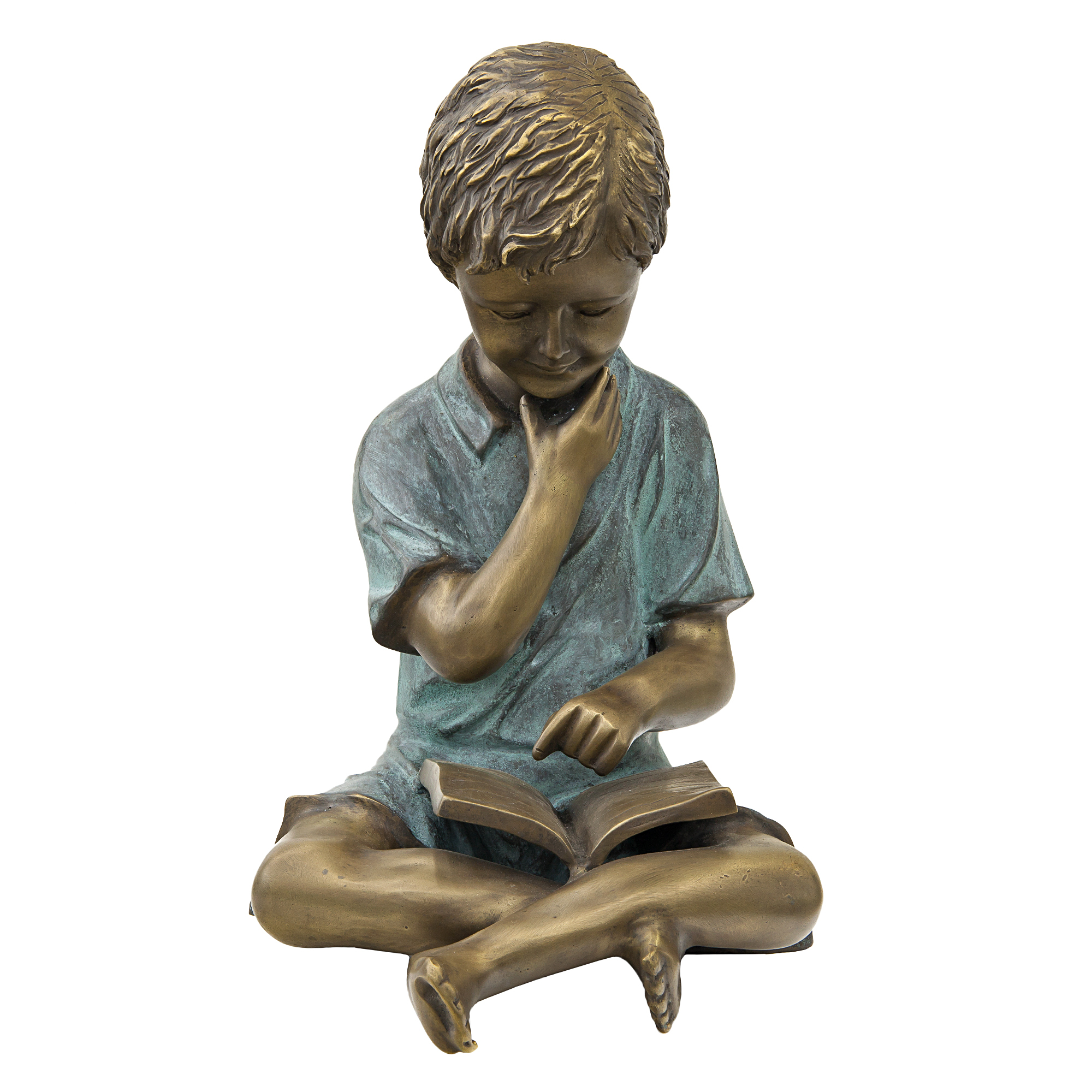 фото Фигура садовая thermobrass мальчик с книгой 40х24х32