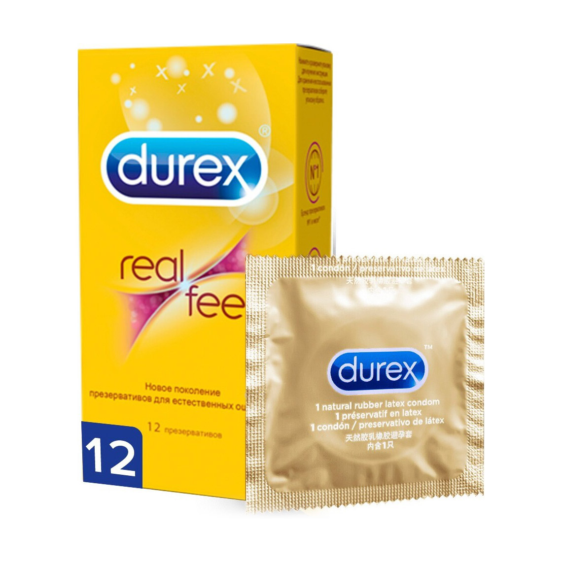 Презервативы Durex RealFeel гипоаллергенные из синтетического материала, 12 шт 8109449 - Durex - Классические презервативы - Купить