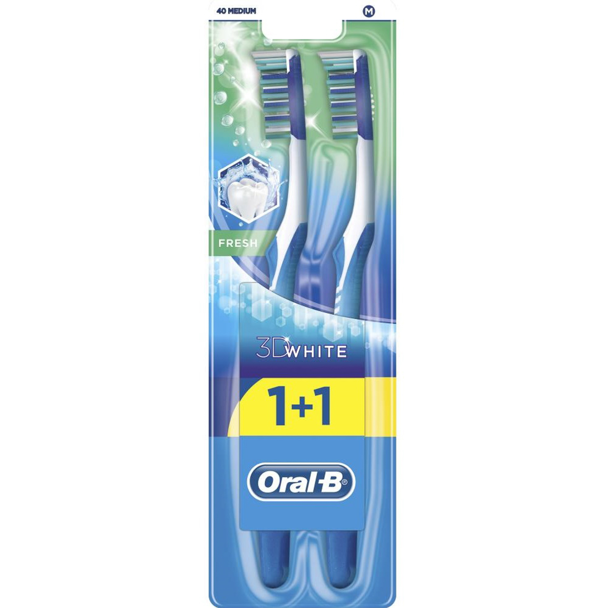 фото Набор зубных щеток oral-b 1+1 3d white свежесть