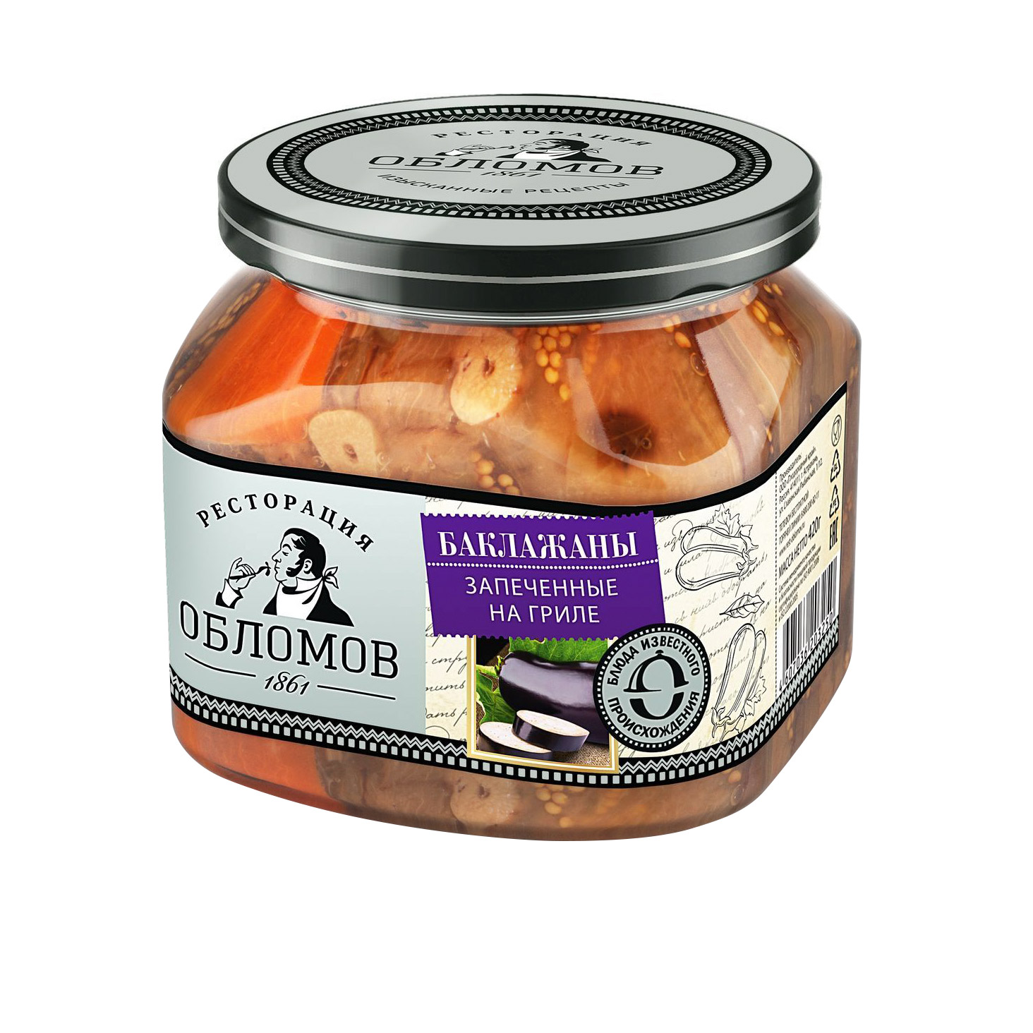 Баклажаны Ресторация Обломов запечённые на гриле 420 г 
Баклажаны Ресторация Обломов запечённые на гриле 420 г