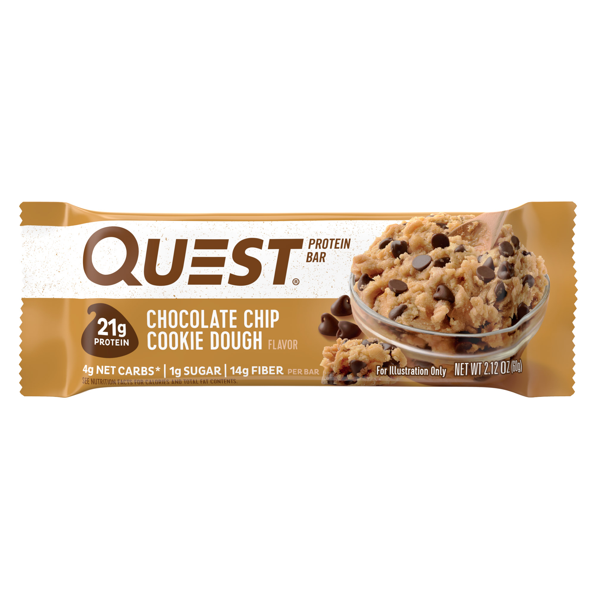 фото Батончик протеиновый quest nutrition questbar печенье с кусочками шоколада 60 г