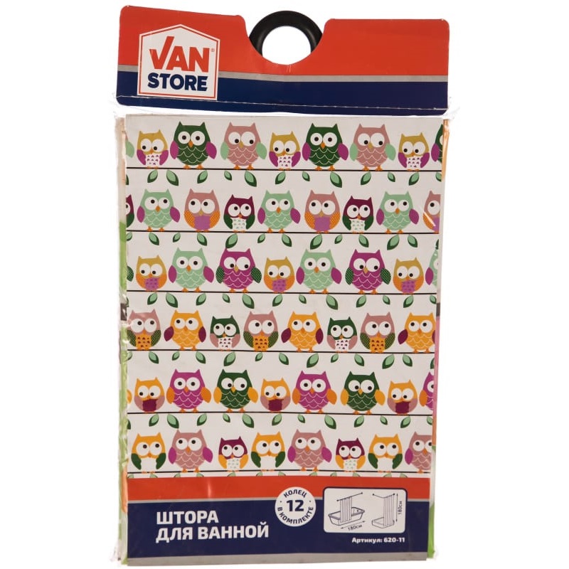 фото Штора для ванной комнаты duschy/vanstore совы 180x180 peva