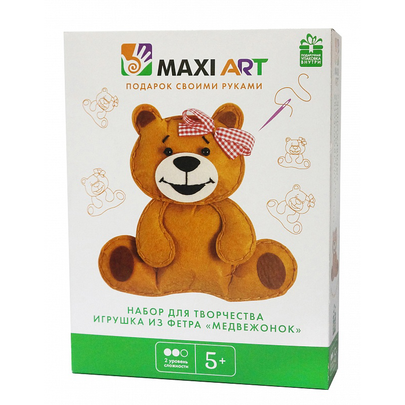 фото Набор для творчества maxi art медвежонок