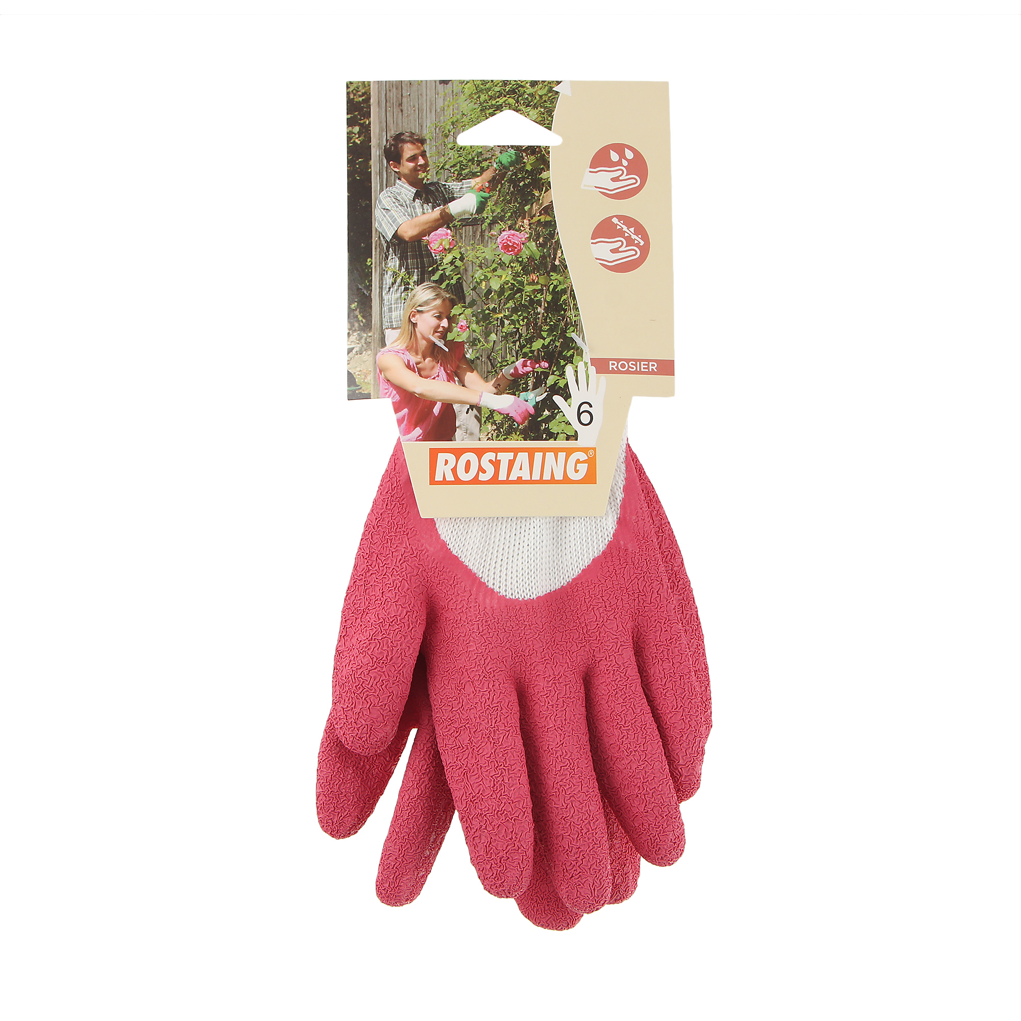 фото Перчатки садовые rostaing fushia р.6 розовые