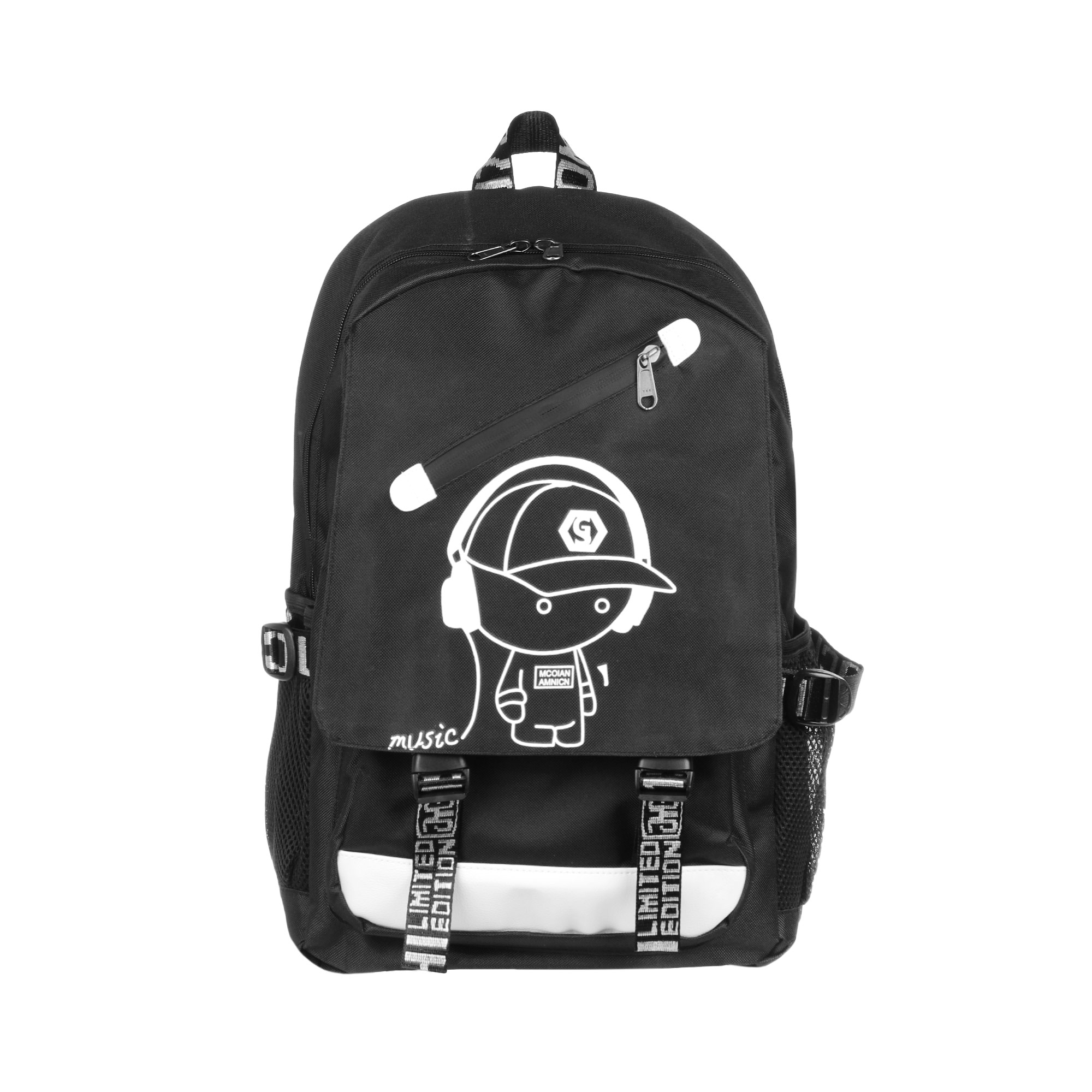 фото Рюкзак baoding чёрный музыка 46x30x15cm