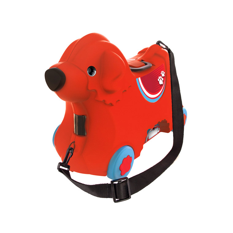 фото Детский чемодан big на колесиках собачка красный