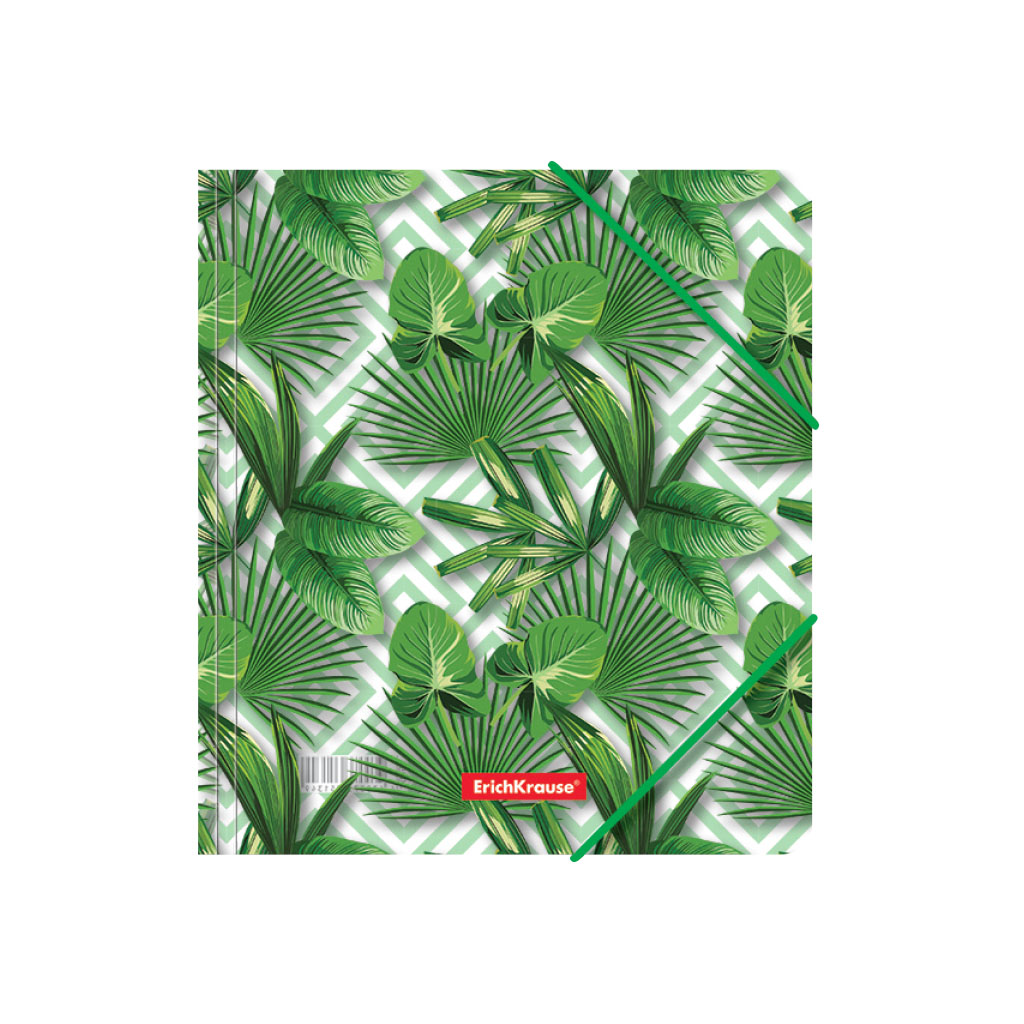 фото Папка для тетрадей на резинках пластиковая erich krause tropical leaves, a5+