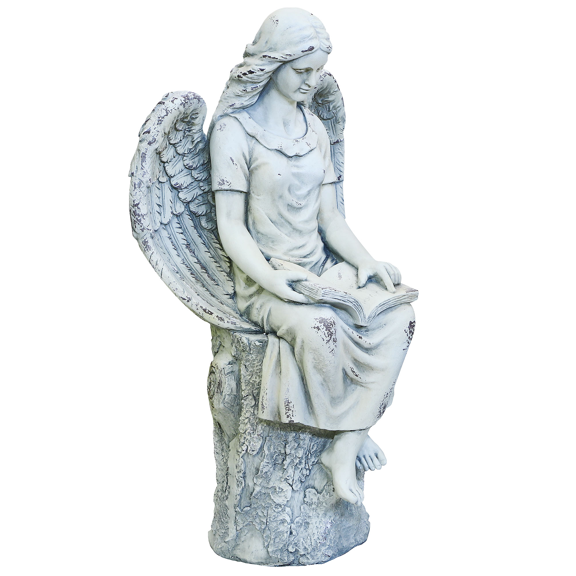 фото Фигура садовая shimmer arts ангел с книгой 60х48х115 см