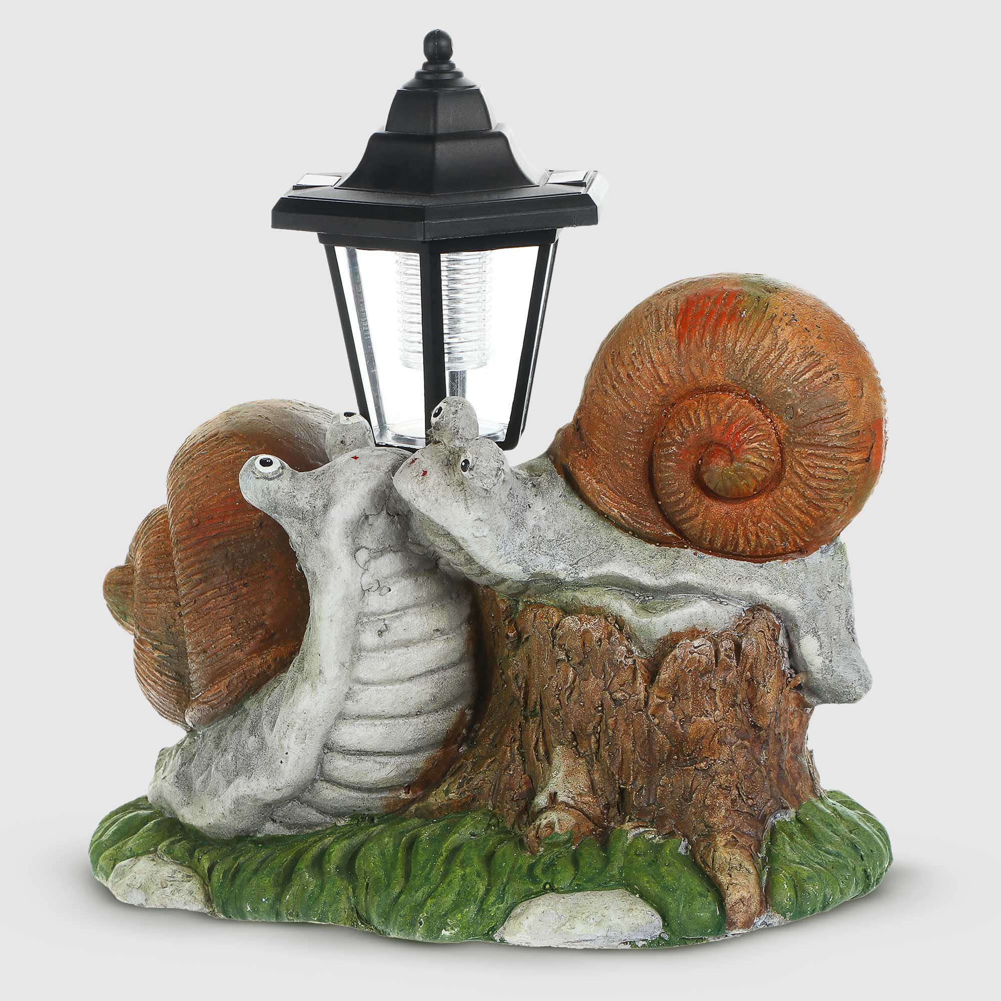 фото Фигура садовая-фонарь delux quanzhou улитки на солнечной батарее 30х21