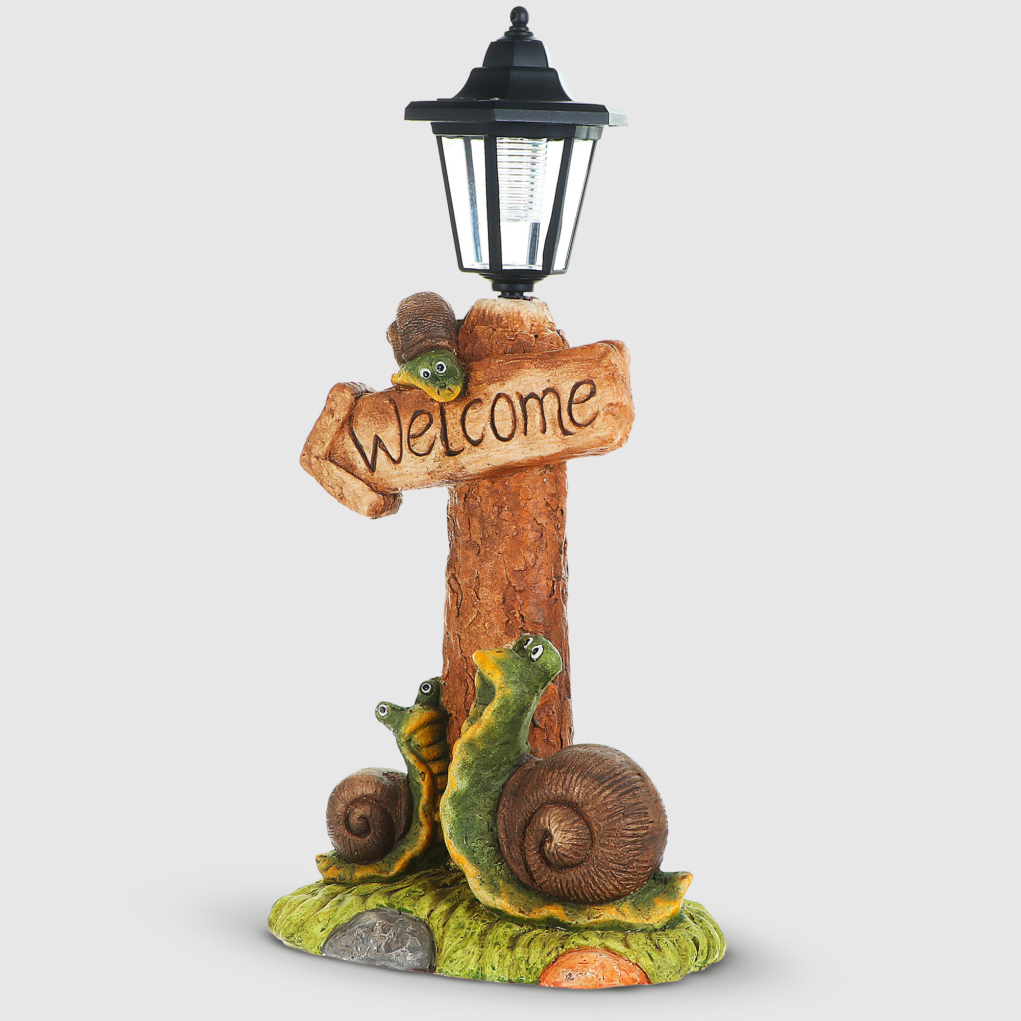 фото Фигура садовая-фонарь delux quanzhou welcome на солнечной батарее 24х34,5