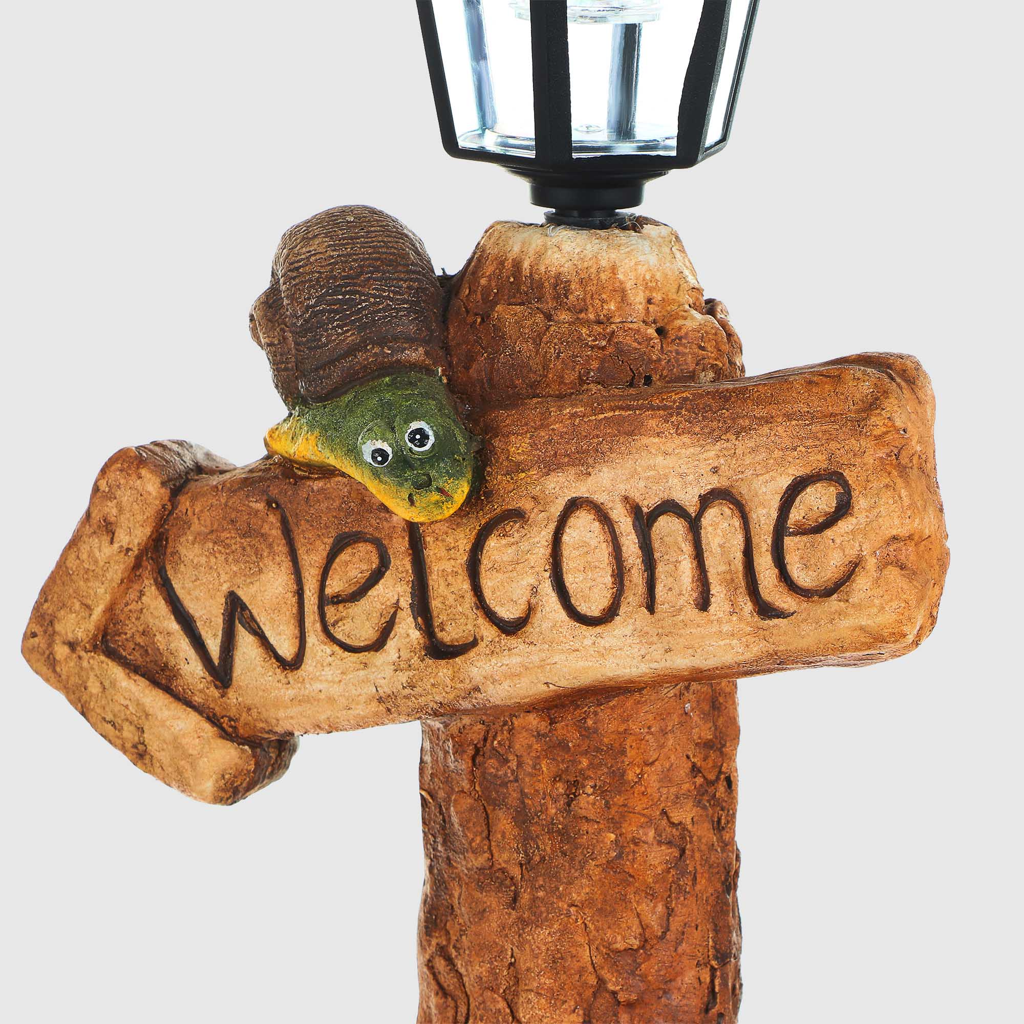 фото Фигура садовая-фонарь delux quanzhou welcome на солнечной батарее 24х34,5