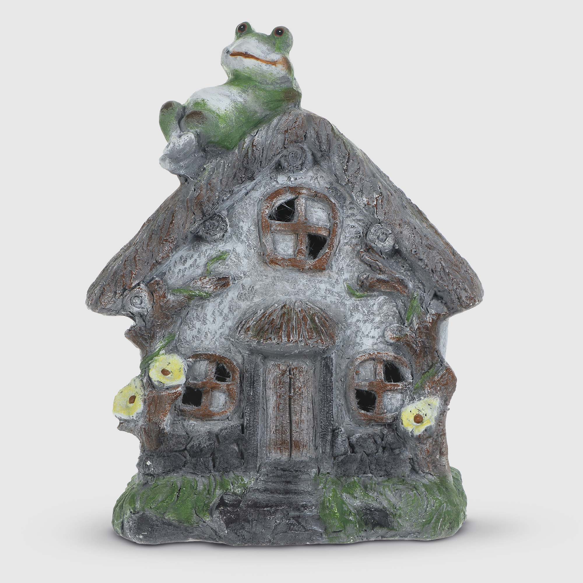 фото Фигура садовая delux quanzhou домик на солнечной батарее 29х37