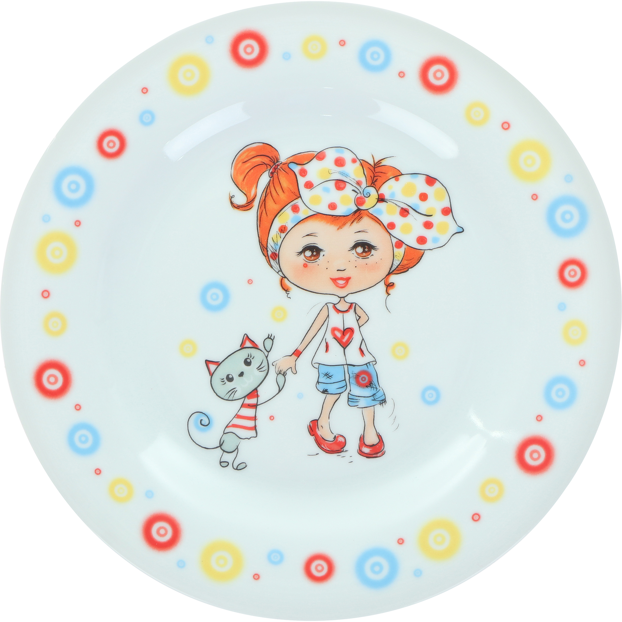 фото Набор детской посуды chmielow девочка с котёнком 4 предмета cmielow