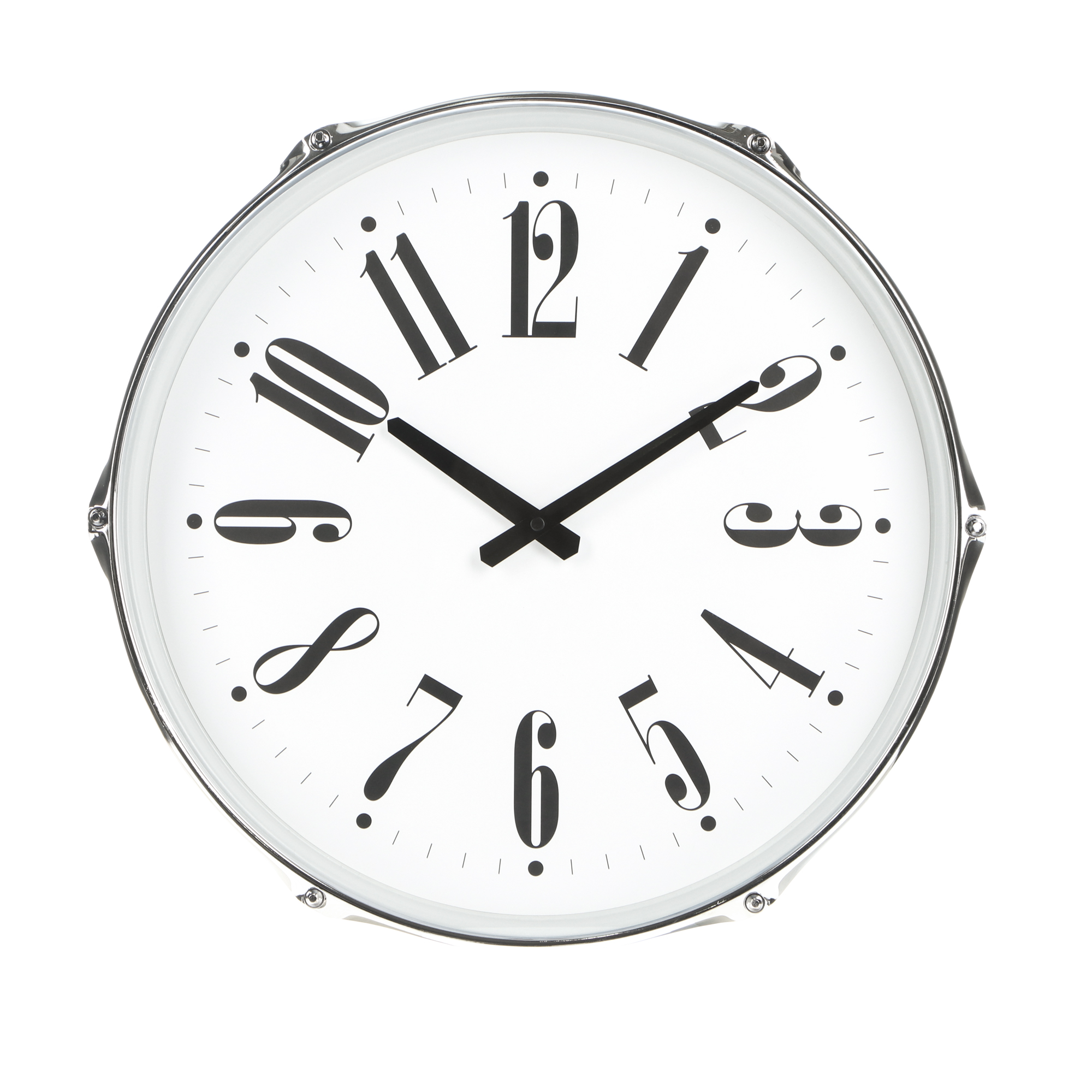 фото Часы настенные istime drum серебряные 44,5х17,3х43,5 см