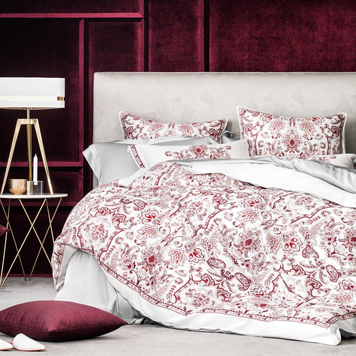 фото Комплект постельного белья togas розетта двуспальный евро белый с розовым