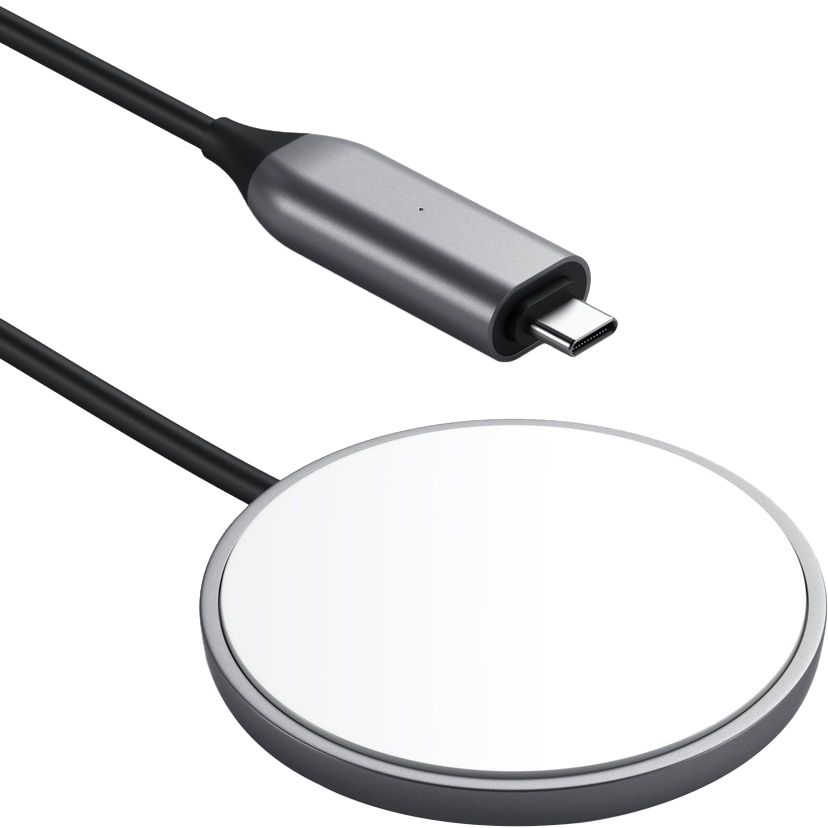 фото Беспроводное зарядное устройство satechi magnetic wireless charging cable type-c 1,5 м серый