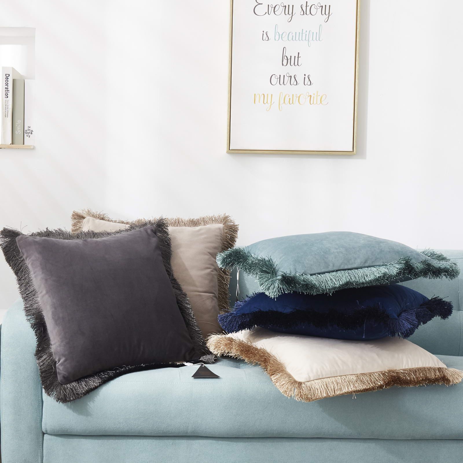 фото Декоративная подушка sofi de marko фаина синяя 45х45 см