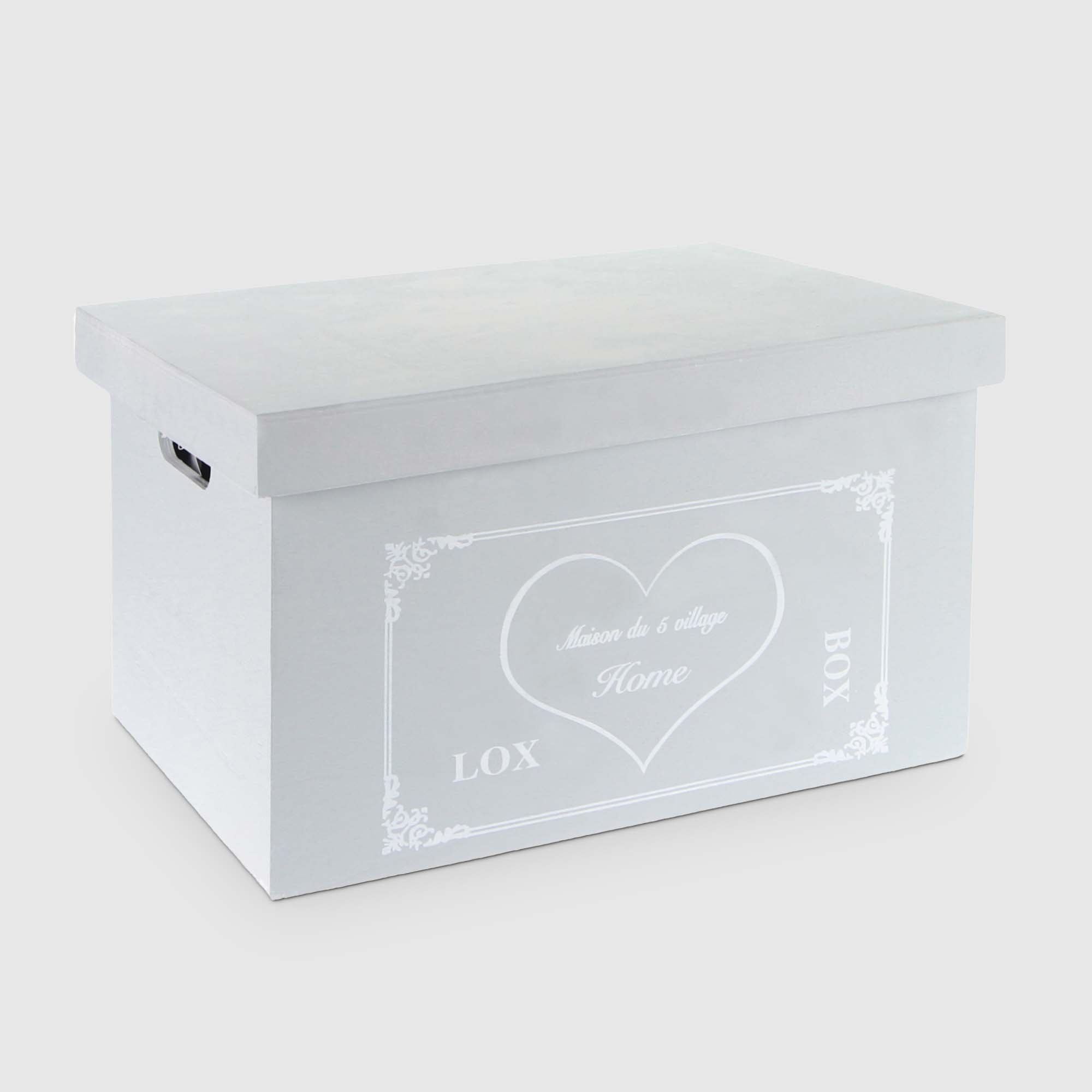 фото Ящик деревянный zihan heart m 37х26х21 см серый