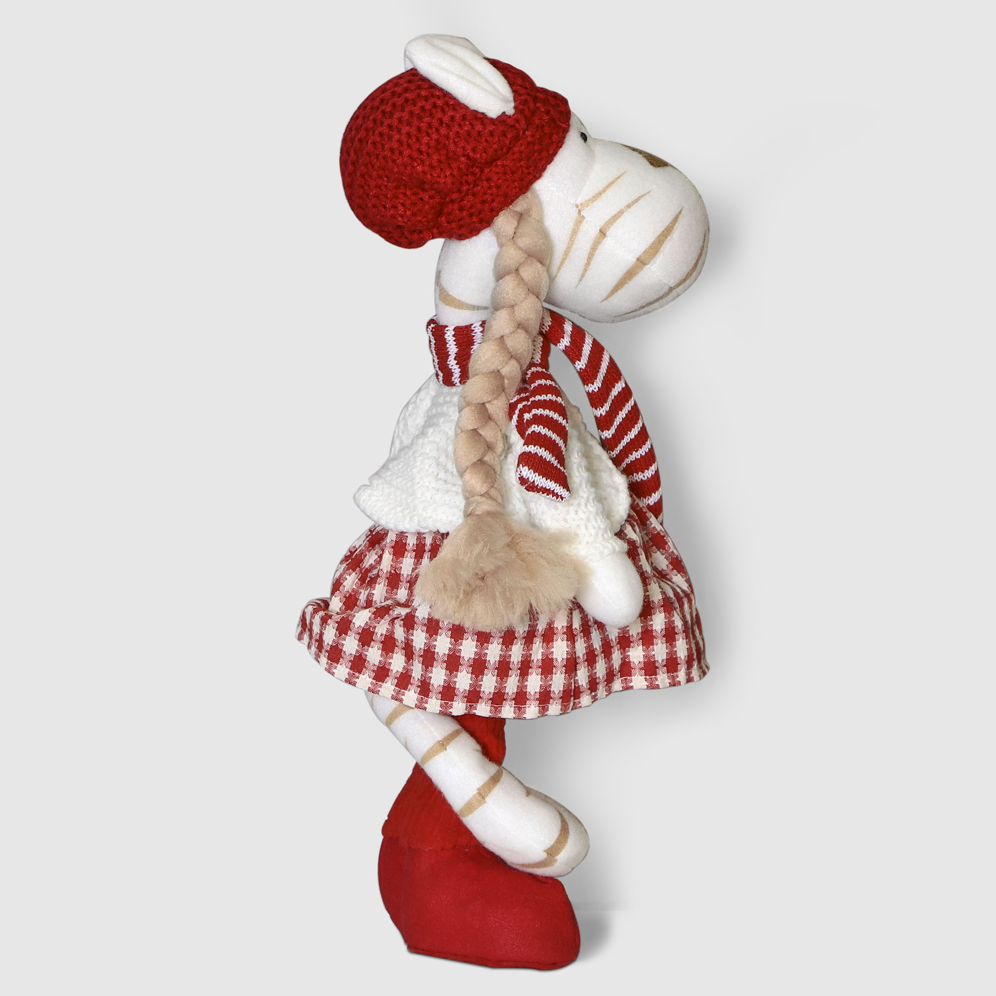 фото Новогодний декор sote toys тигр в красном платье 40 см