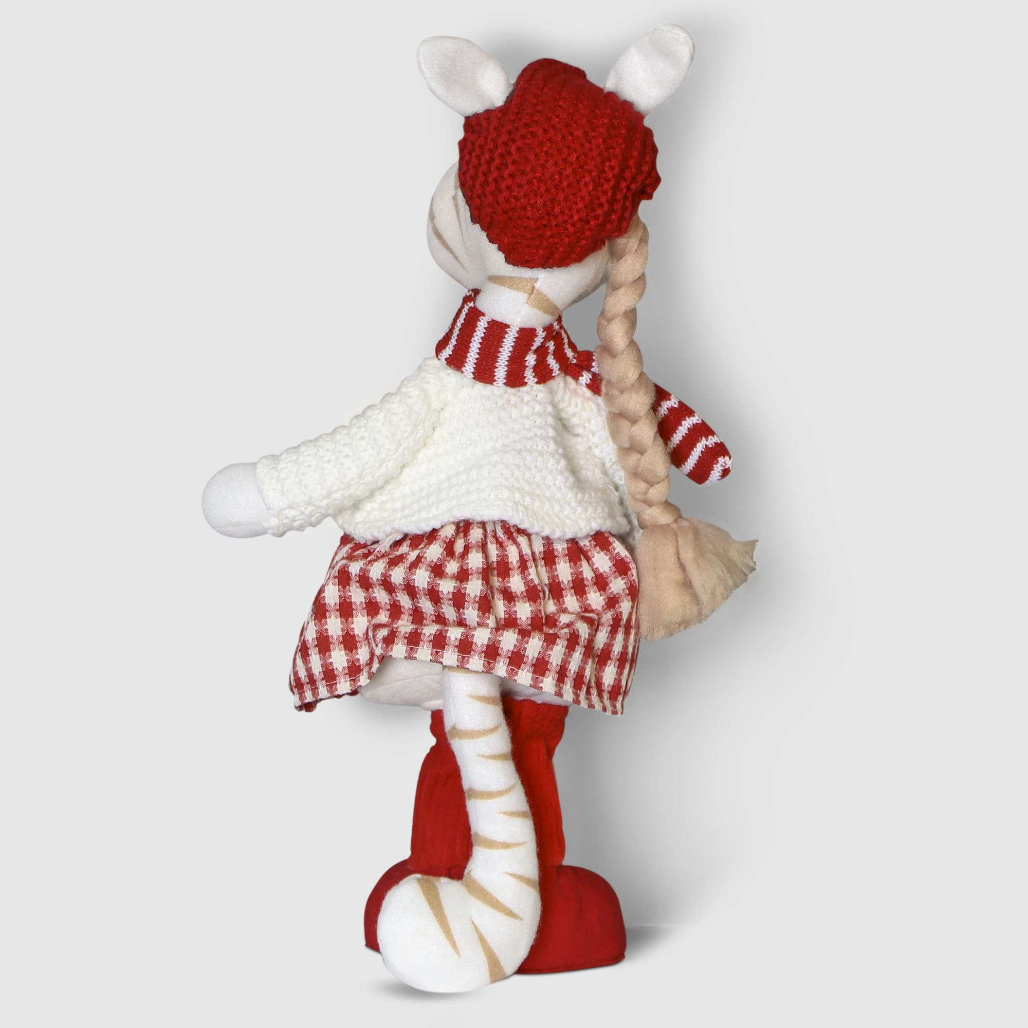 фото Новогодний декор sote toys тигр в красном платье 40 см