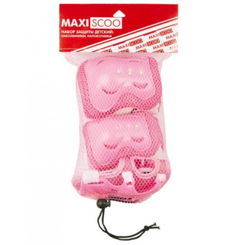фото Набор защиты детский maxiscoo: наколенники, налокотники, защита запястья, размер s, розовый msc-pr61901s