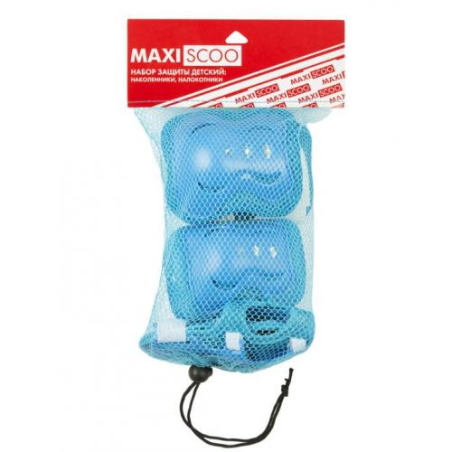 фото Набор защиты детский maxiscoo: наколенники, налокотники, защита запястья, размер m, голубой msc-pr61902m