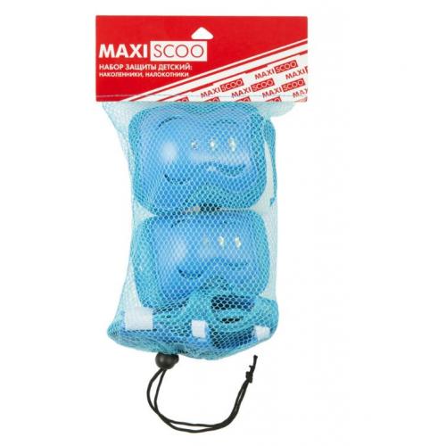 фото Набор защиты детский maxiscoo: наколенники, налокотники, защита запястья, размер s, голубой msc-pr61902s