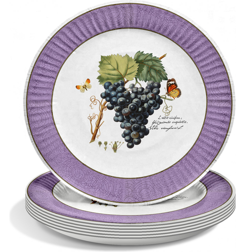 фото Набор одноразовых тарелок priority виноград 25 см 6 шт