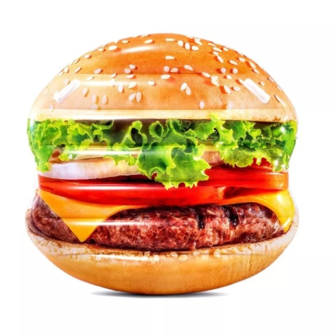 фото Матрас надувной intex "гамбургер" 145х142см
