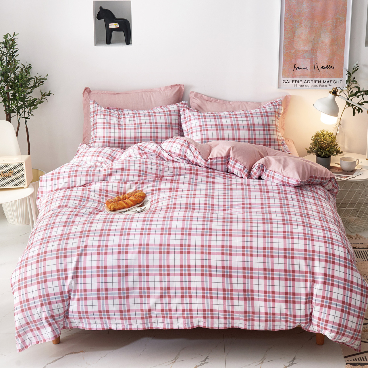 фото Комплект постельного белья sanpa лиа белый с розовым двуспальный