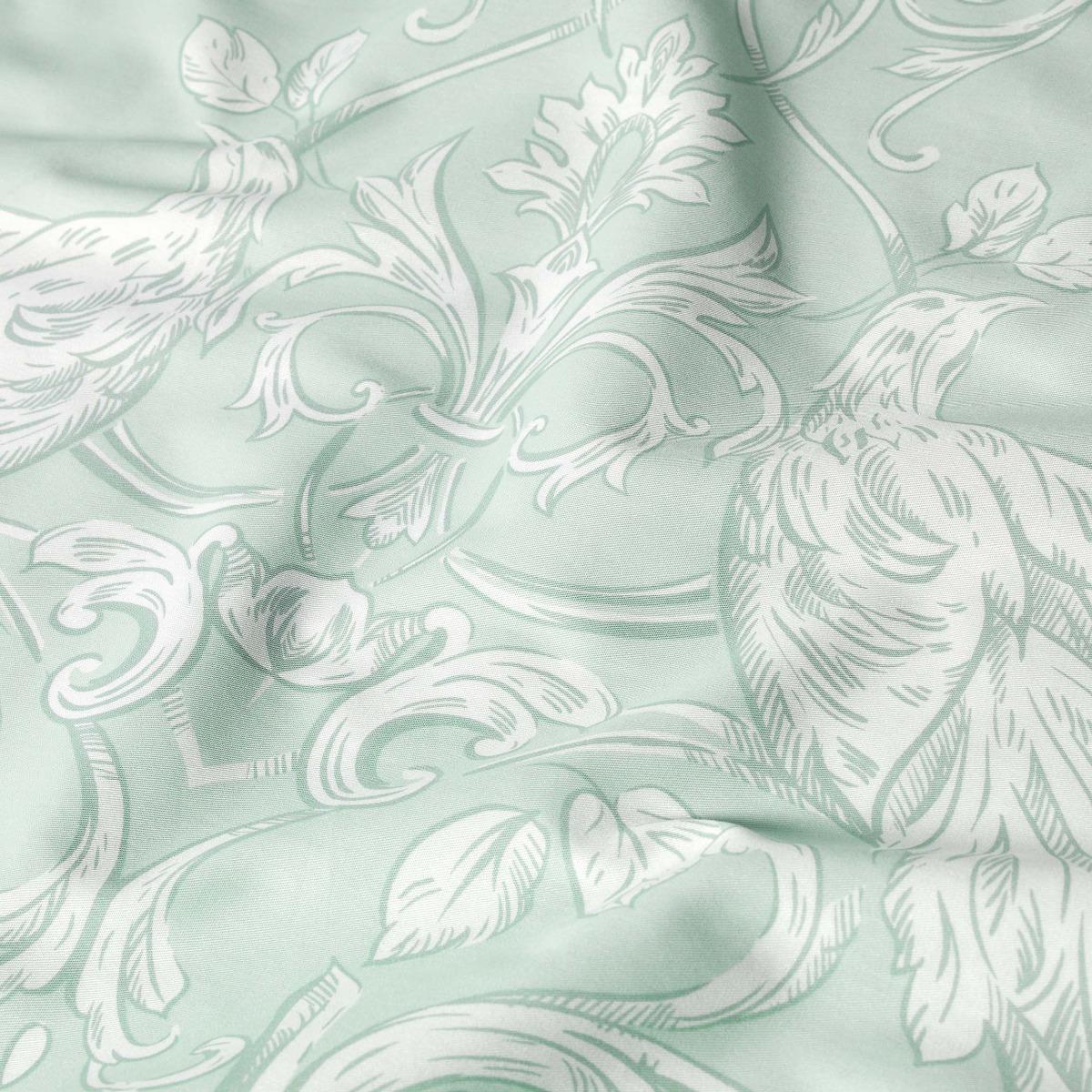 фото Комплект постельного белья togas арамея белый с зелёным кинг сайз