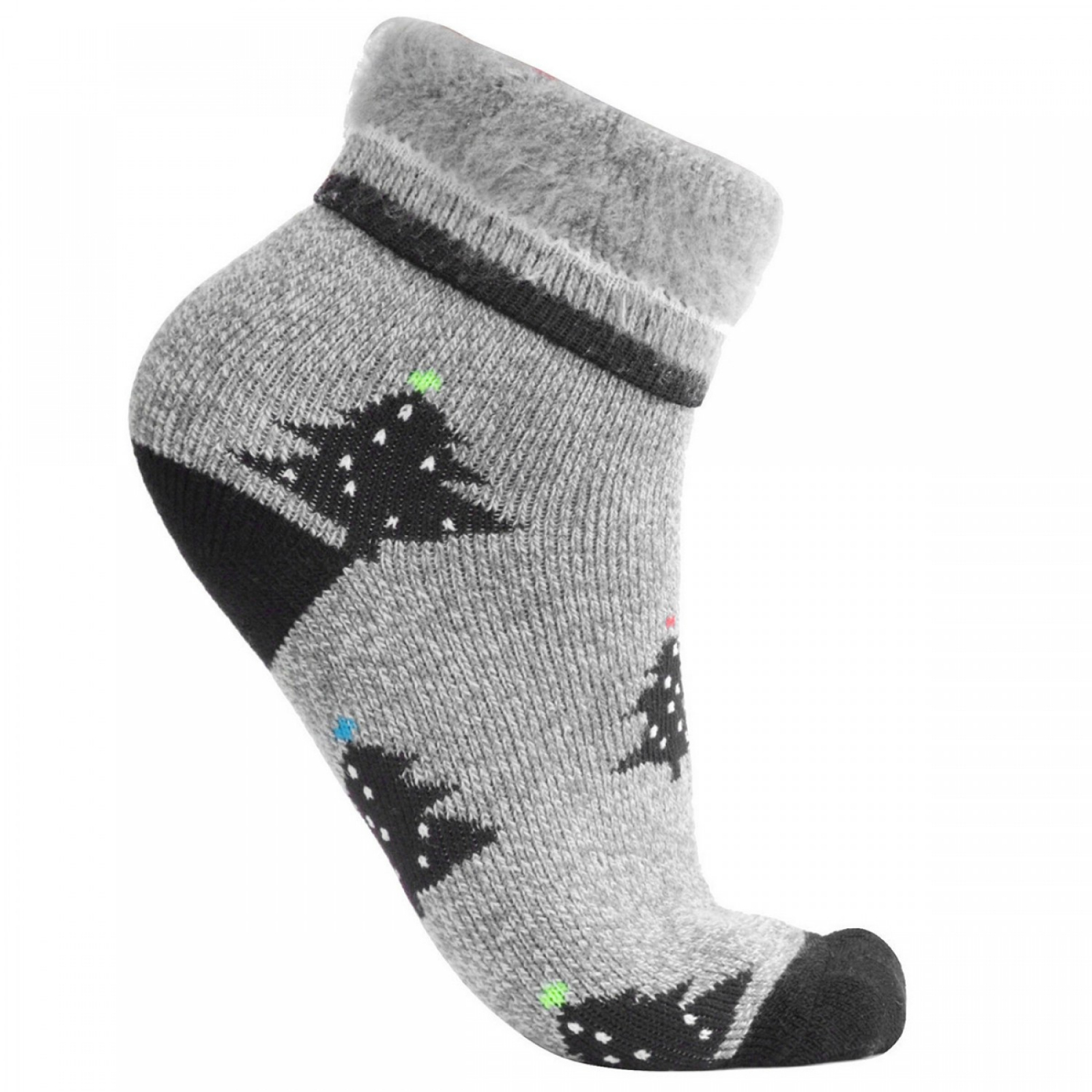 фото Новогодние носки feltimo christmas ёлки серые с чёрным