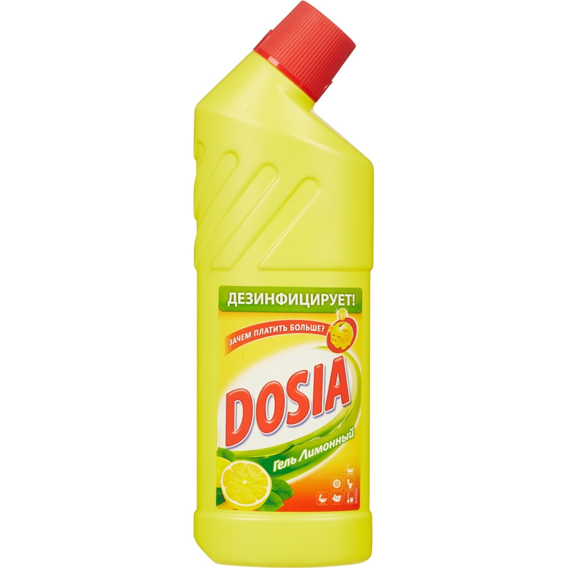 Средство Dosia Лимон для чистки и дезинфекции туалета 750 мл средство для мытья посуды sorti лимон 450 мл