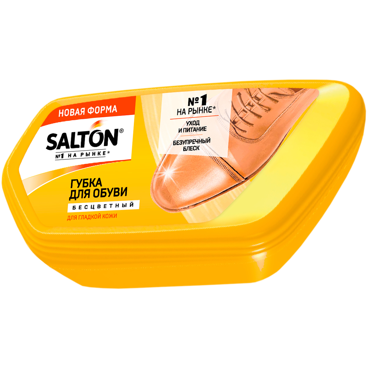 Губка-волна Salton для обуви из гладкой кожи, бесцветная salton щётка для обуви