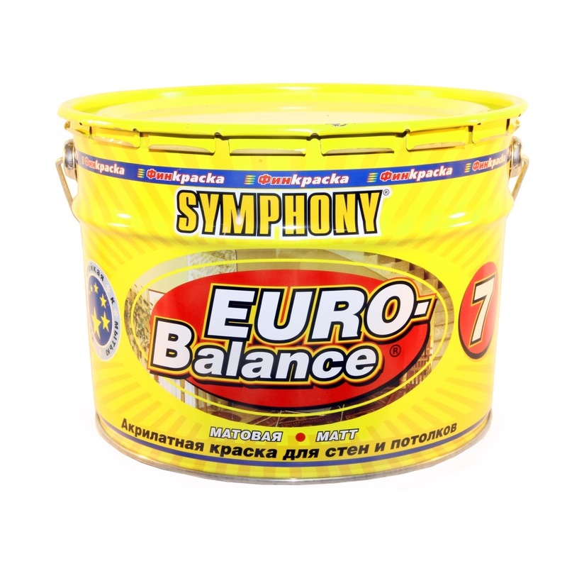 Краска в/э Symphony Euro-Balance 7 База A 9л пластиковое ведро краска симфония водо эмульсионная евро баланс 7 а 2 7 л