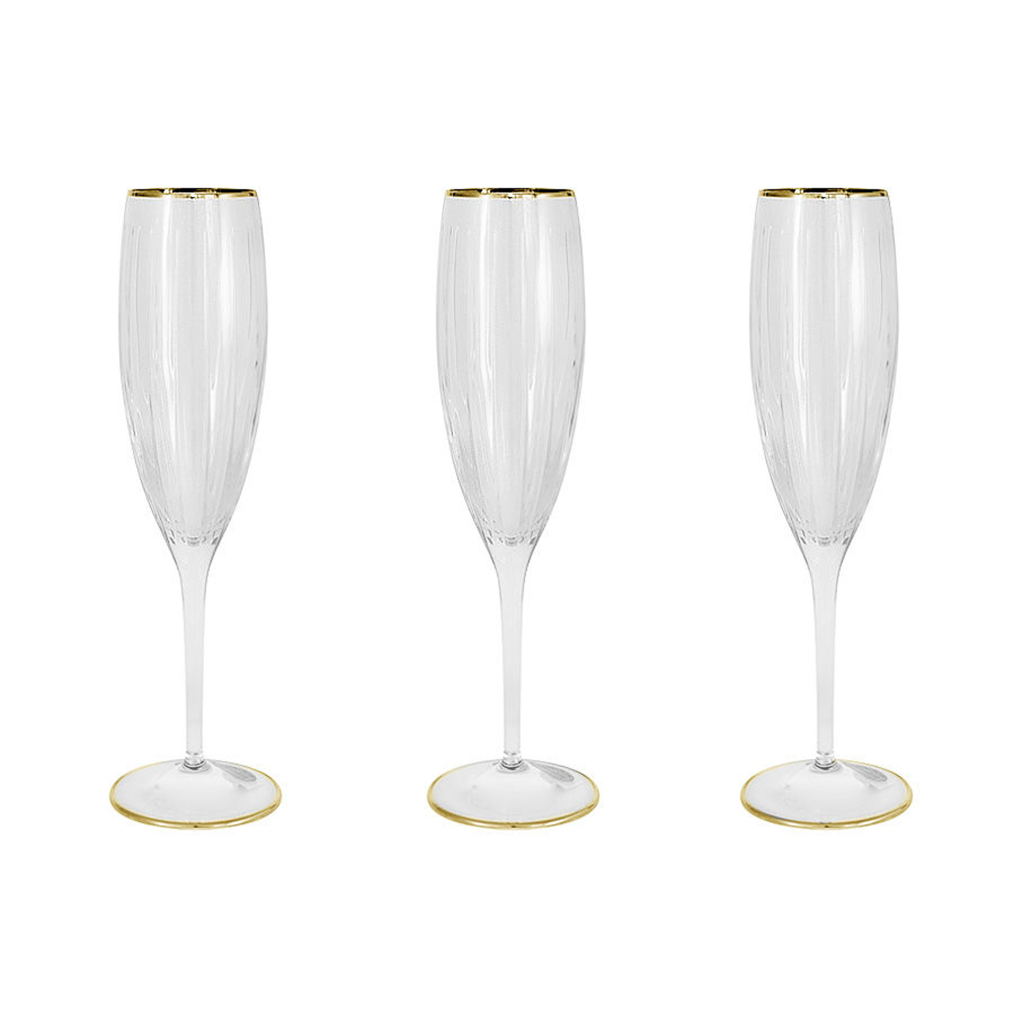 Набор фужеров Same Пиза золото для шампанского 150 мл 6 шт, цвет прозрачный - фото 1