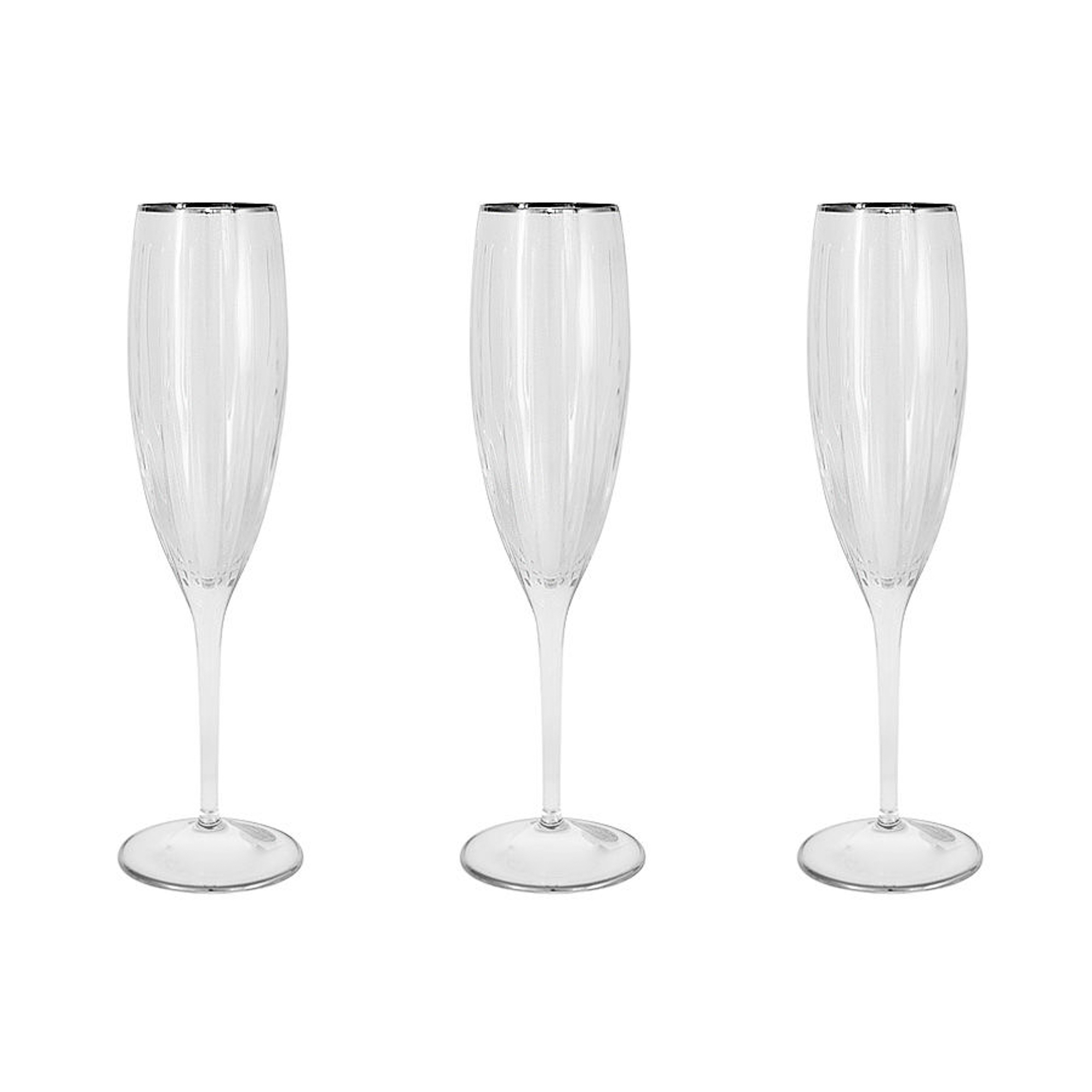 Набор фужеров Same Пиза серебро для шампанского 150 мл 6 шт, цвет прозрачный - фото 1