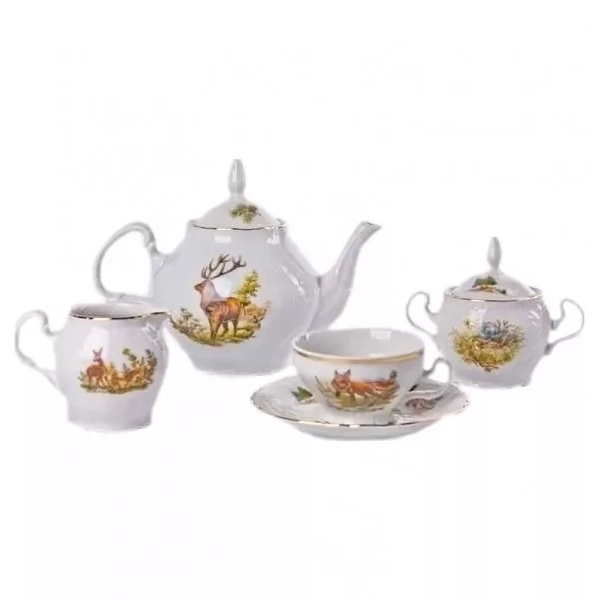 Чайный сервиз CONCORDIA декор охотничьи сюжеты 41 предмет 12 персон сервиз чайный royal crown тиара 6 персон 21 предмет