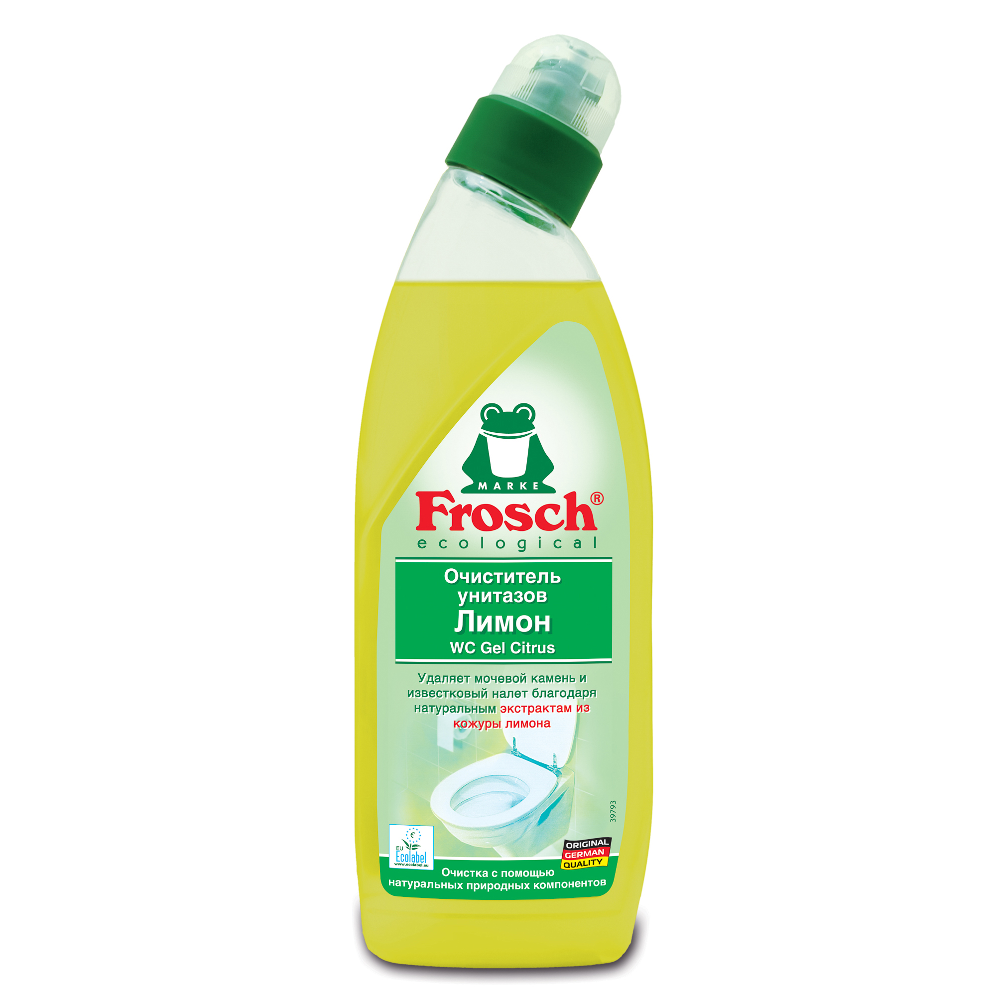 Очиститель Frosch Лимон для унитаза 750 мл освежитель очиститель тайфун для унитаза яблоко 250 мл