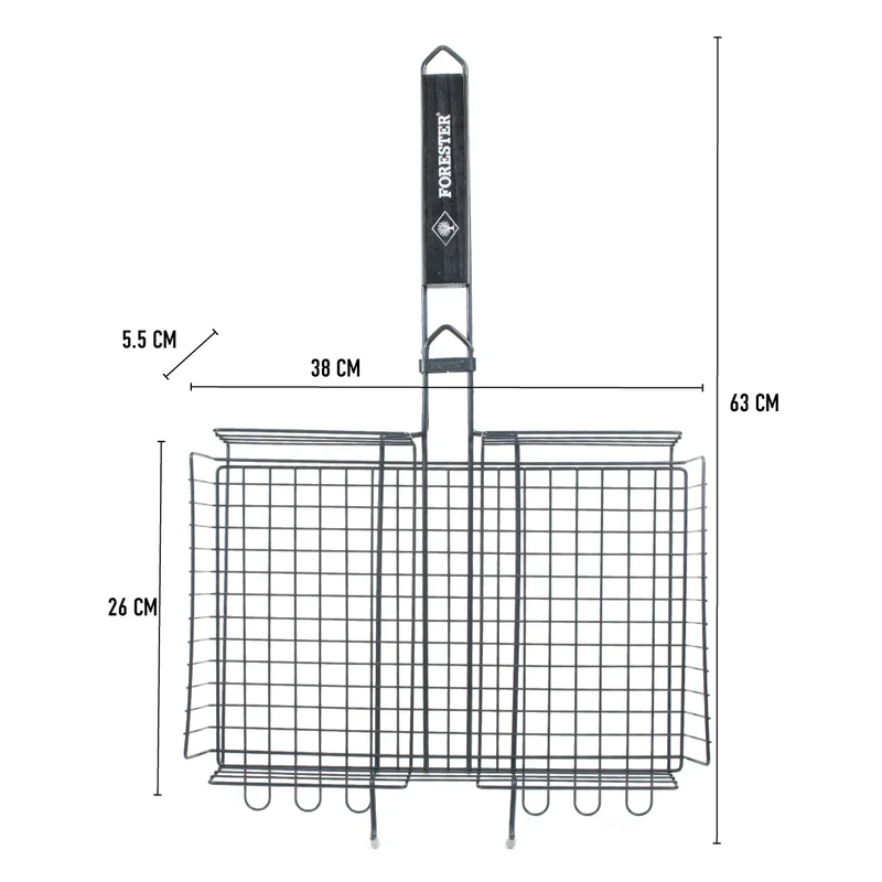 Решетка-гриль Forester FOR-BQ-NS03 объемная с антипригарным покрытием 26х38 см Вид№3