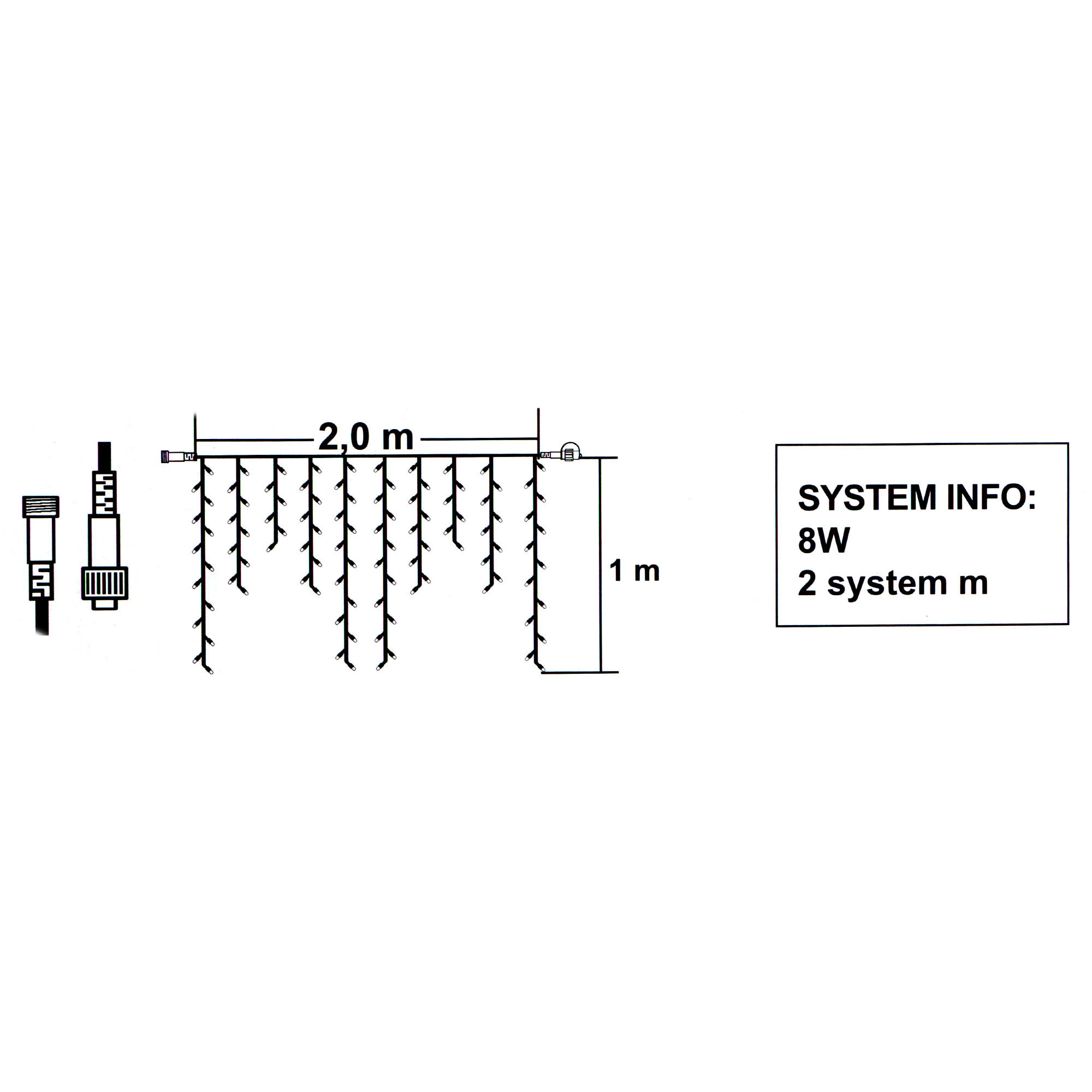 Гирлянда уличная System expo/star trading сосульки 100 led 2 м, цвет белый - фото 5