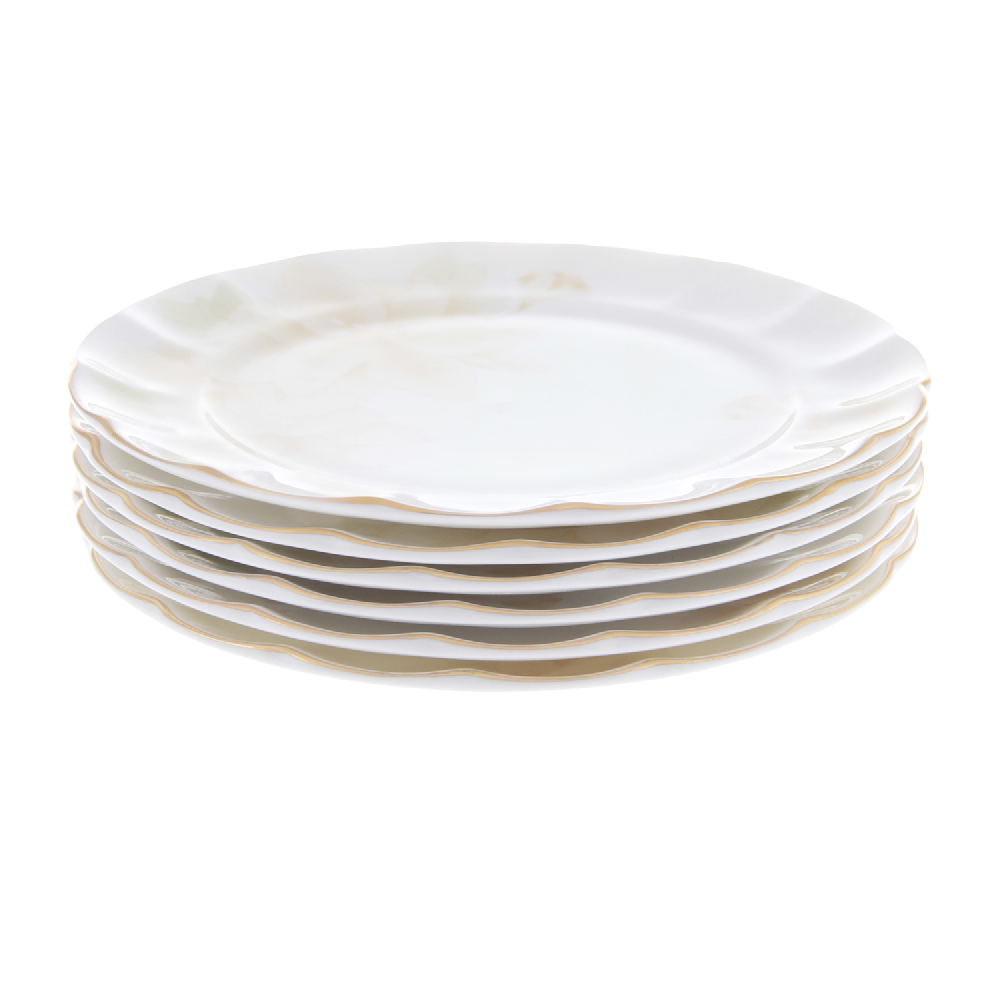 Набор тарелок мелких 18см 6шт. крем Hatori набор тарелок мелких 25 см 6шт флёр hatori