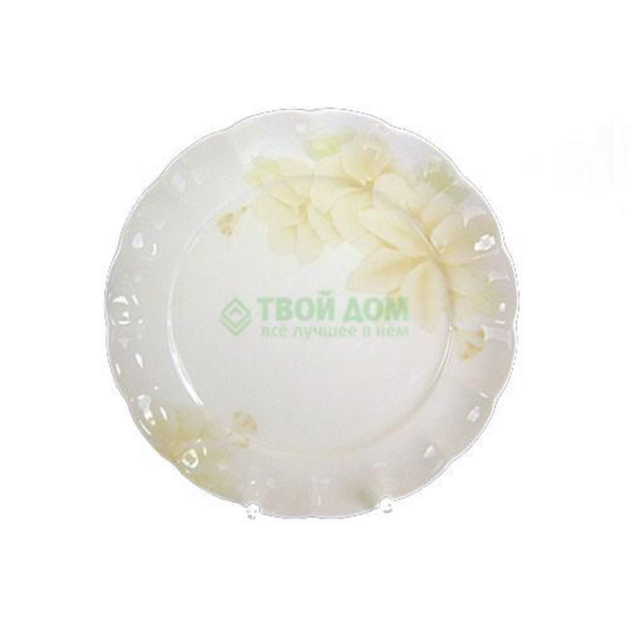 Набор тарелок мелких  Hatori Магнолия крем 21.5 см 6 шт, цвет белый - фото 1