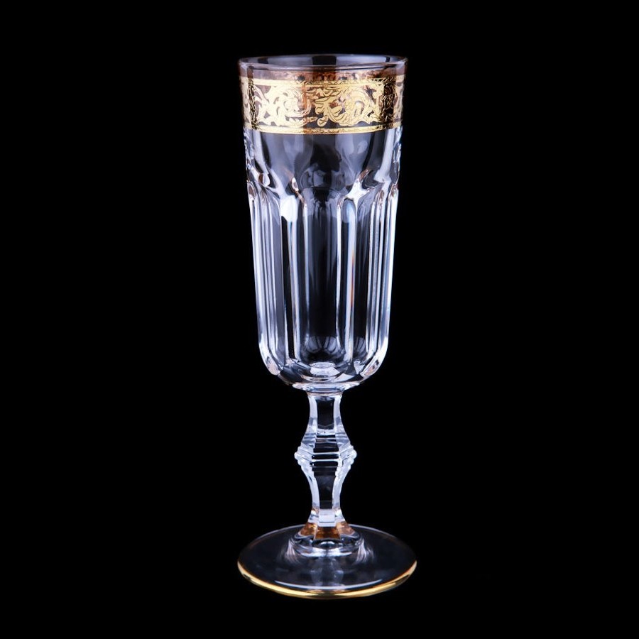 Бокал для шампанского Precious Columbia 102156 золото 6 шт - фото 1