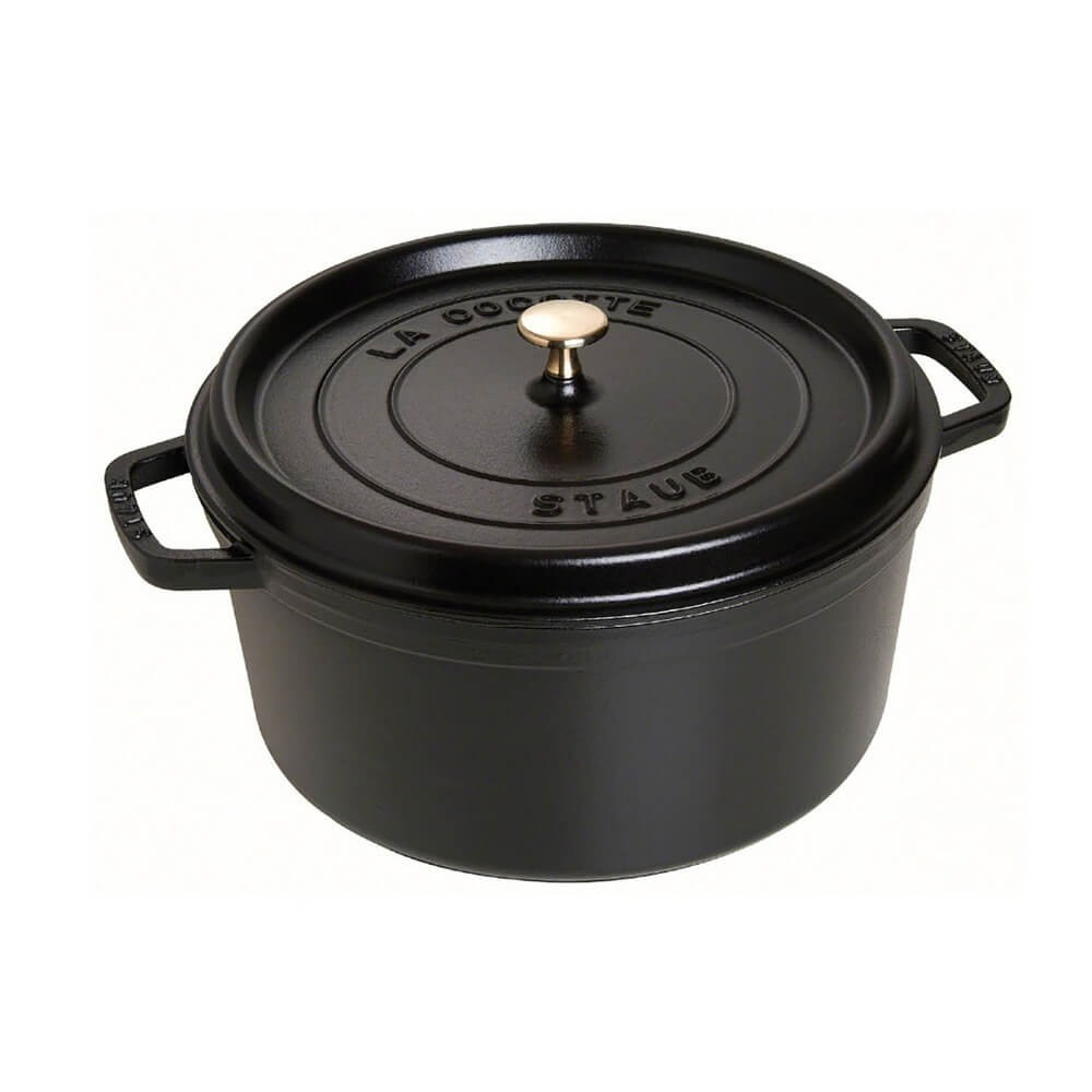 

Кокот Staub круглый чёрный 24 см, 3,8 л, Черный