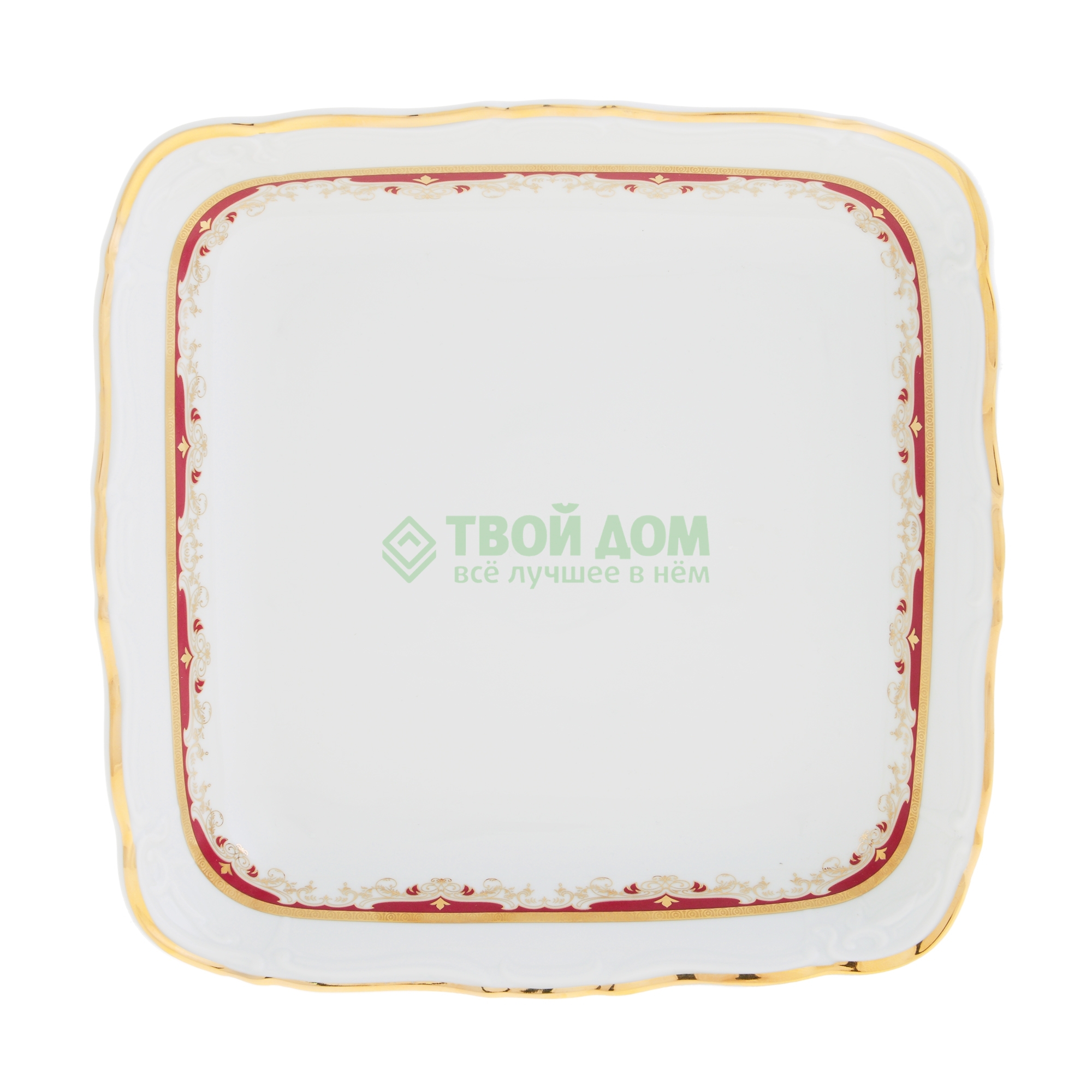 Салатник квадратный Thun Мария Луиза 25 см набор тарелок мелких thun мария луиза 25 см красный декор