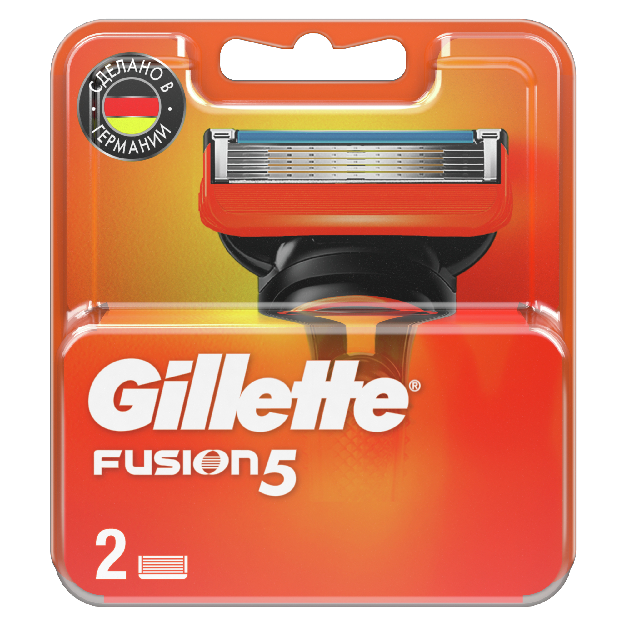 Сменные кассеты Gillette Fusion5 для мужской бритвы, 2 шт, с 5 лезвиями, c точным триммером для труднодоступных мест