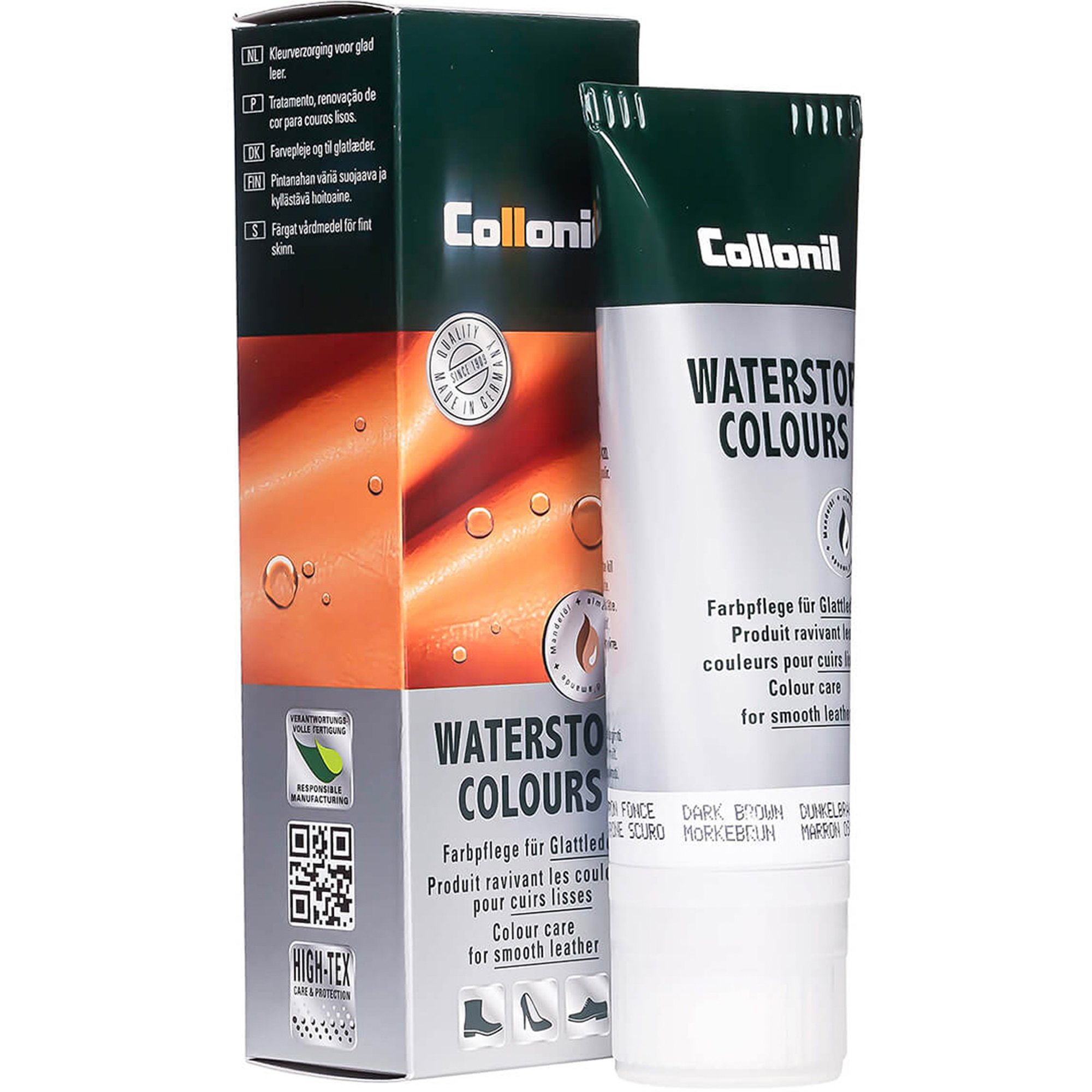 Крем Collonil Waterstop Colours водоотталкивающий темно-коричневый 75 мл крем для гладкой кожи collonil waterstop 050 нейтральный 75 мл